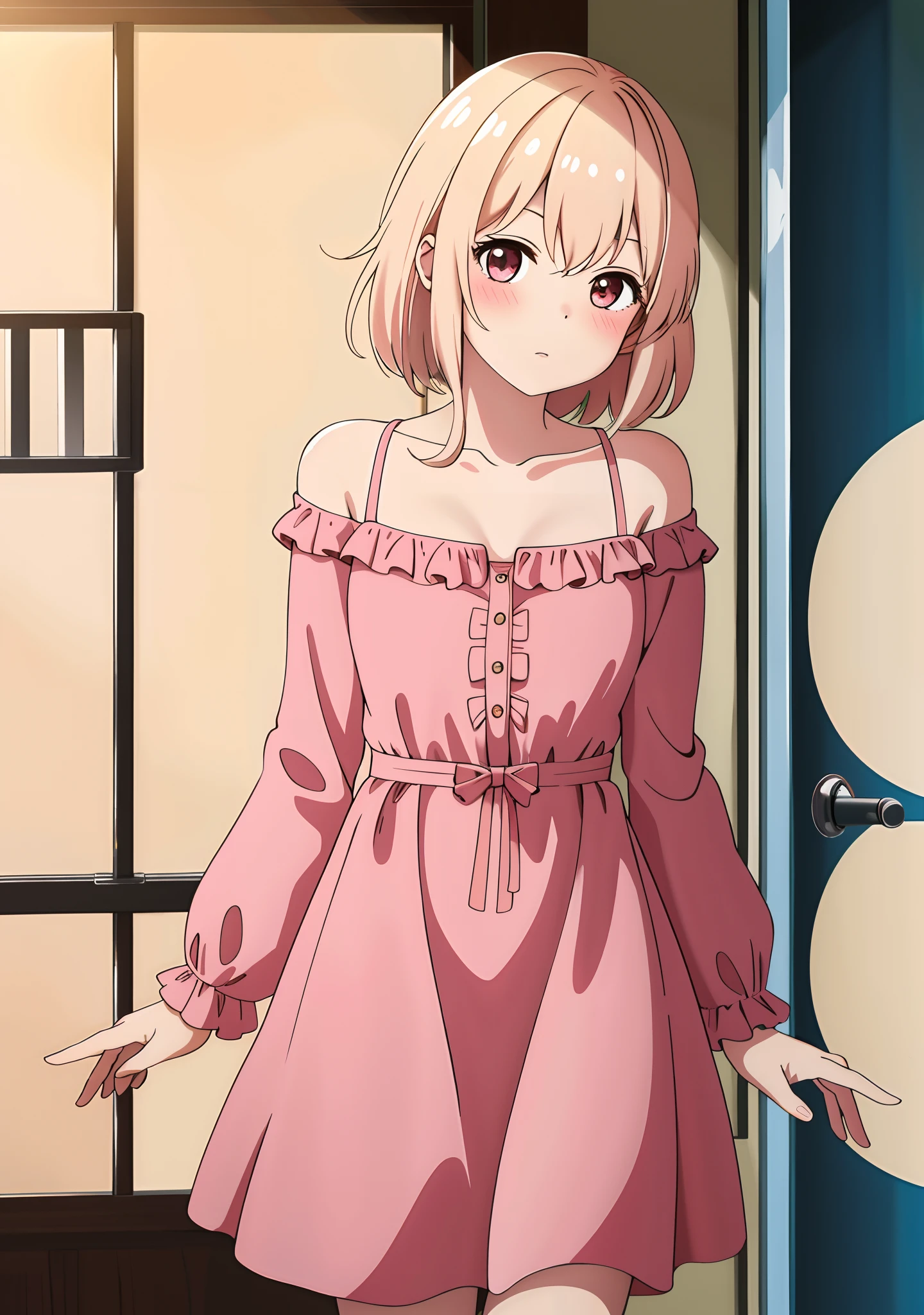 (highres, best quality:1.2), 1girl, blush, solo, dress,