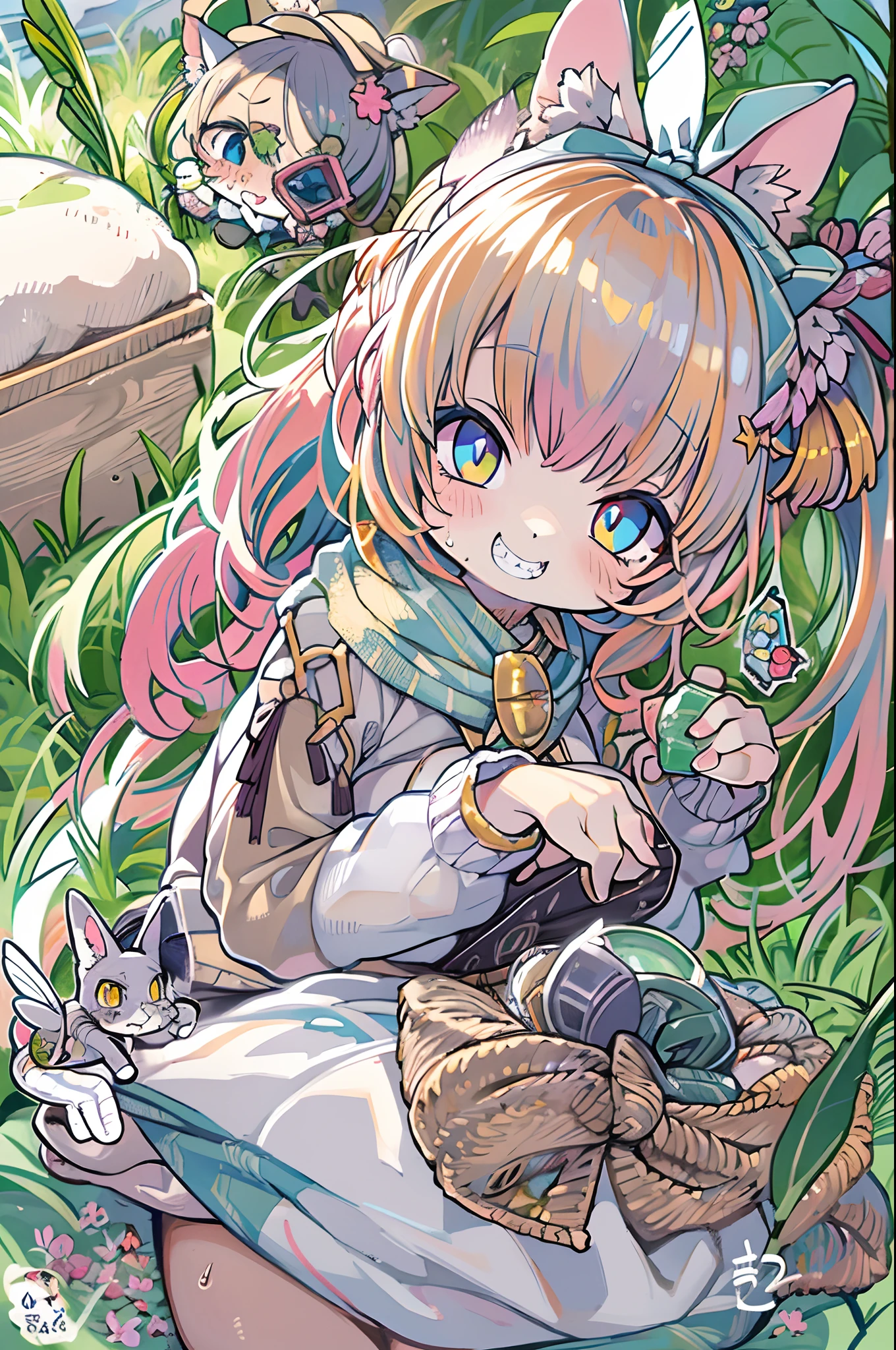 Alice \(Alice in Wonderland\),kawaii、 girl、Cheshire Cat