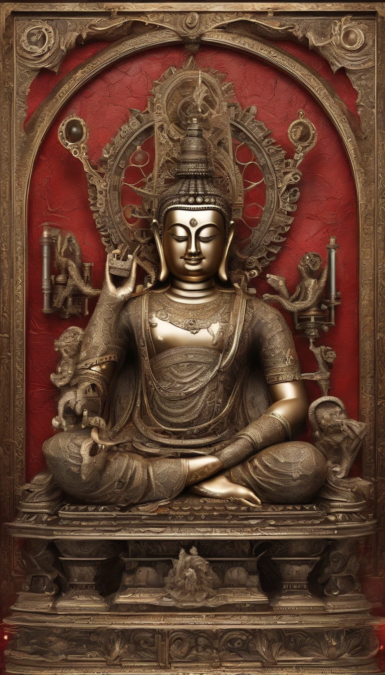 Paisagens chinesas antigas, ((Bodhisattva with a Thousand Hands)), temples, (mysterious black fog), Viagem ao Oeste, ((dead body)), ((Monstros antigos)), (arruinado), (campo de batalha)), (manchas de sangue), telhas esmaltadas, Buddha statue, Lanternas, Absurdidade, realistic lighting, (abismo) master part, alta qualidade, graphics beautiful, High detail,