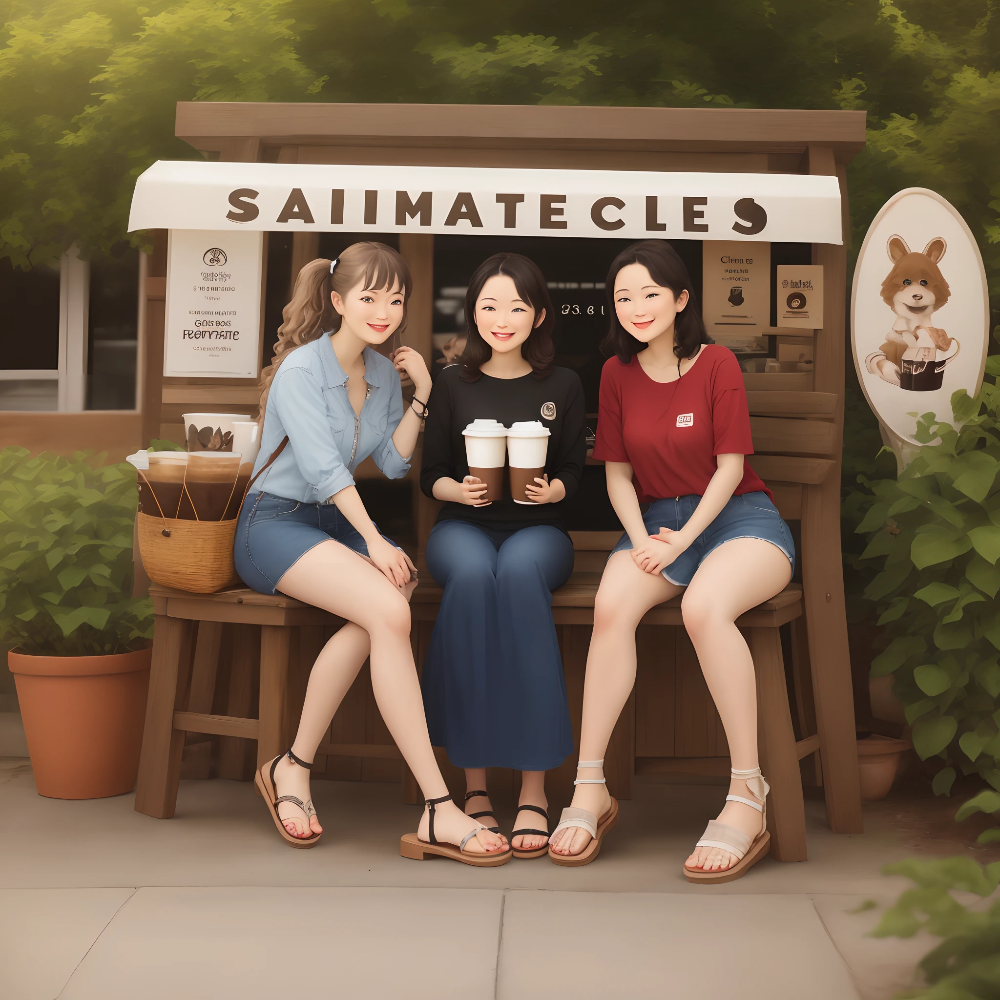 Sandal and coffee logo