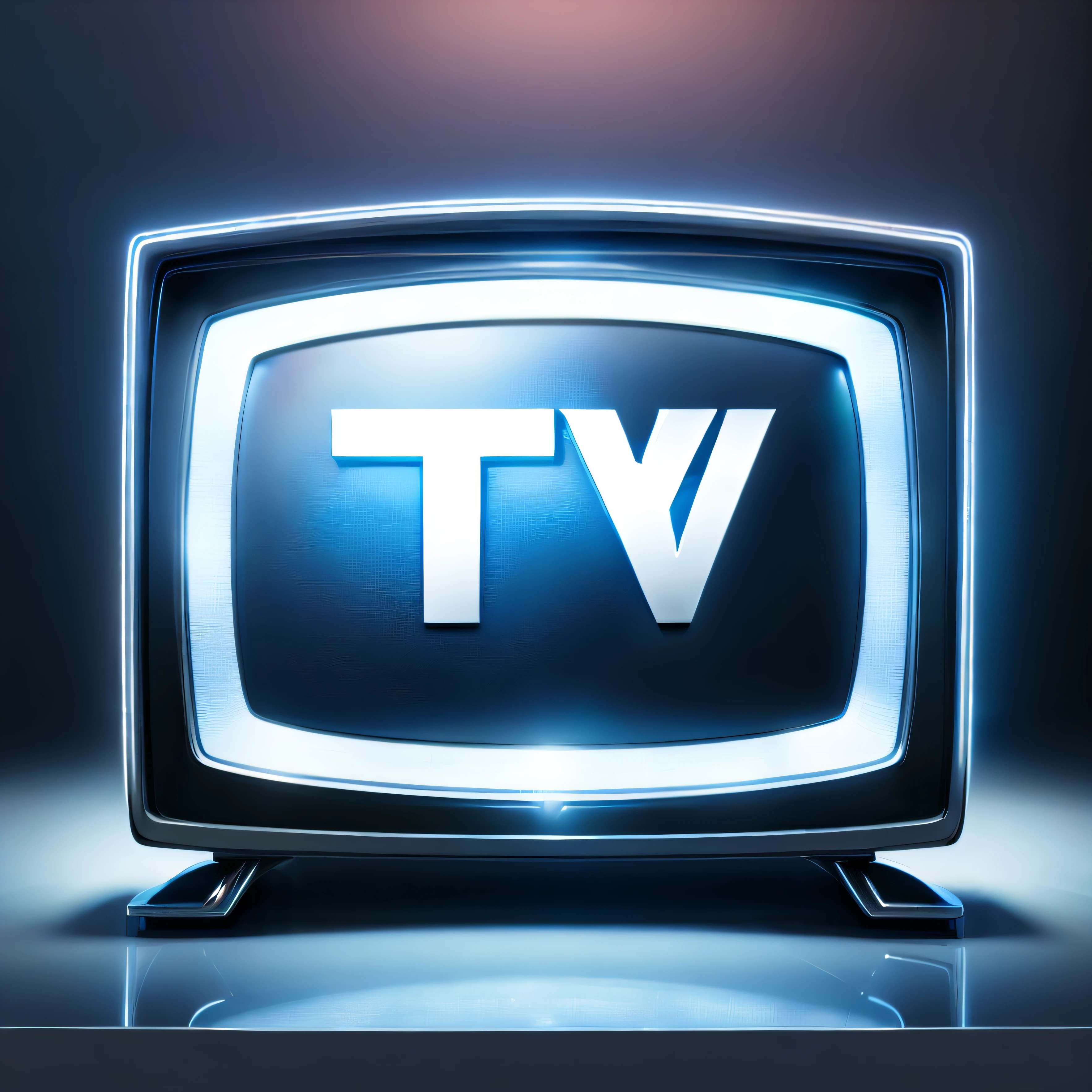 Logo television cartoon led lighting, writes the word TV in television