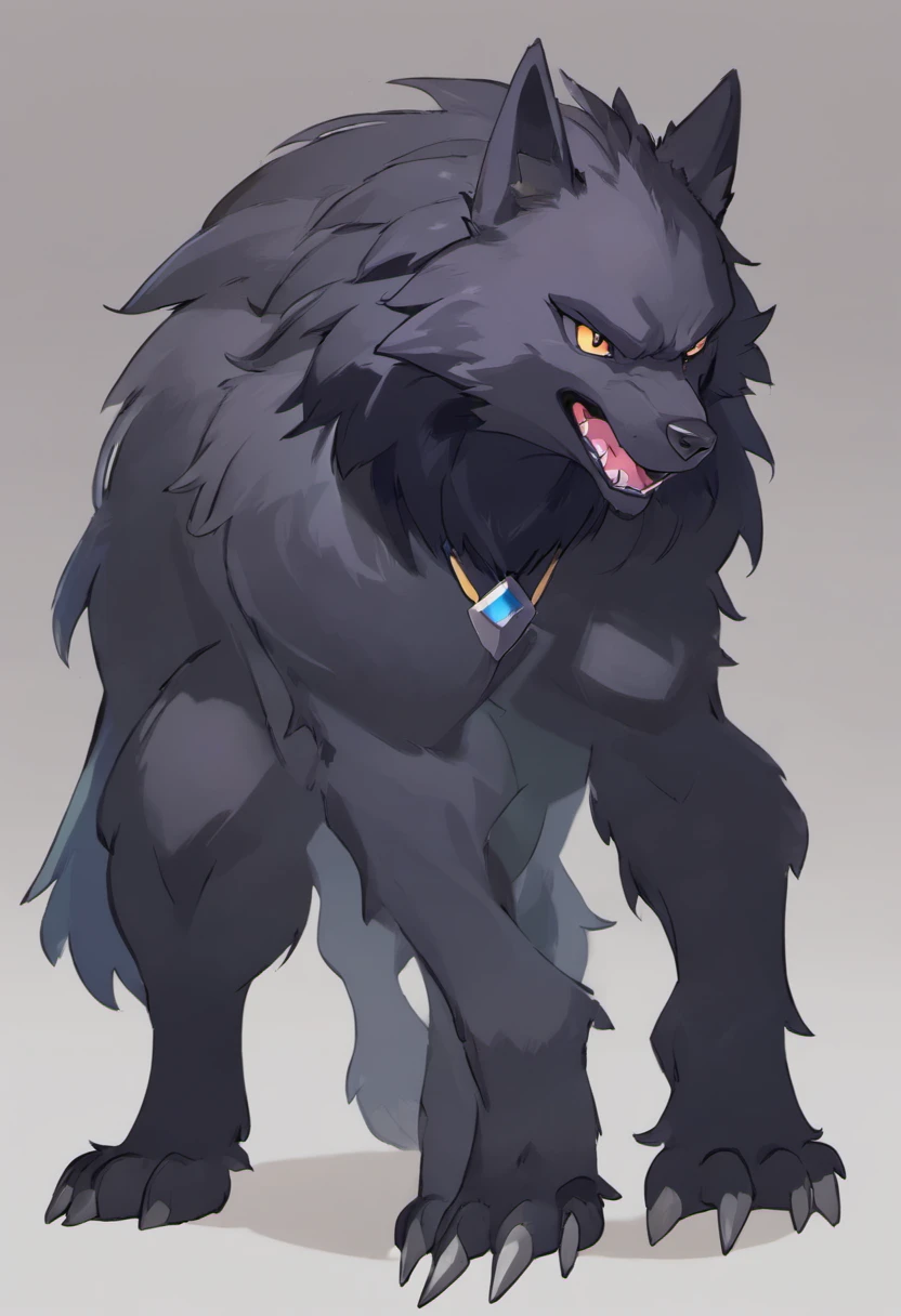 werewolf gigantic black humanoid wolf.