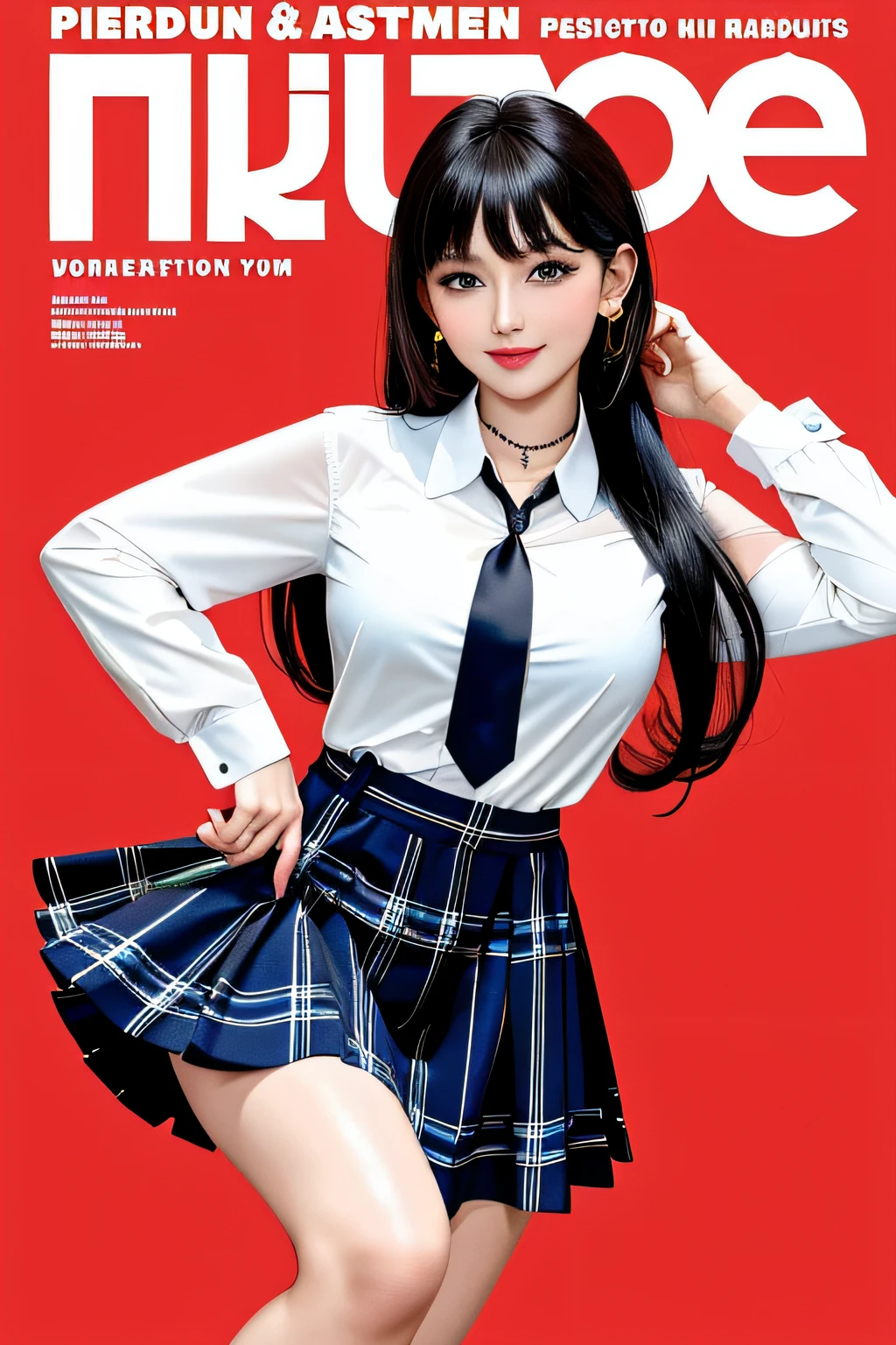 tmasterpiece,Need,full bodyesbian,1girll,By bangs,Black necklace,black necktie,brunette color hair,Blue dress,Blushlush,bangle,beauty breast,choker necklace,Cornics,鎖骨,collared shir,Cowboy photos,Formal shirts,Ear piercing,Eyebrows visible through hair,Gradient hair,grinning smile,gyaru,jewely,kogal,Long hair,looking at viewert,Loose tie,tiese,nipple piercing,tartan,Plaid skirts,pleatedskirt,red eyes,gyuru,校服,The shirt,a skirt,ssmile,Solo,white shirt,street corner,Skysky,SakuraNS,petals,illustration,(Magazines:1.3),(Cover style:1.3),Fashionab,woman,vibrancy,Outfit,posing on a,frontage,Colorful,Dynamic,Background with,element in,self-assured,Expressing the,halter,statement,Attachment,A majestic,coil,Runt,Touching pubic area,Scenes,text,Cover of a,boldness,attention-grabbing,titles,Fashionab,typeface,Catchy,titles,more big,Smart,modern day,Fashionab,focus-on、Fashionab、full bodyesbian,beautifullegs,black lence stockings,full bodyesbian,