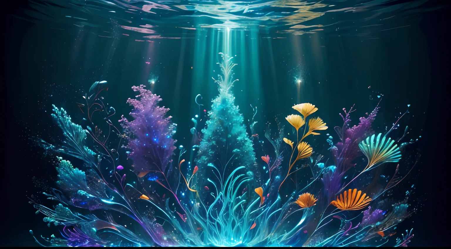 Arte en movimiento,medusas bioluminiscentes flotando en la profundidad del oceano, llevadas por la corriente. Colores fluidos, translucidos , fosforescentes, de colores brillantes, colores radiantes, psicodelicos,iluminan el entorno oscuro con su fosforescencia, sensacion de movimientos fluidos , arremolinados, movimiento de los tentaculos de acuerdo al arte de los fluidos en movimiento,obra maestra, Beautiful psychedelic entropy