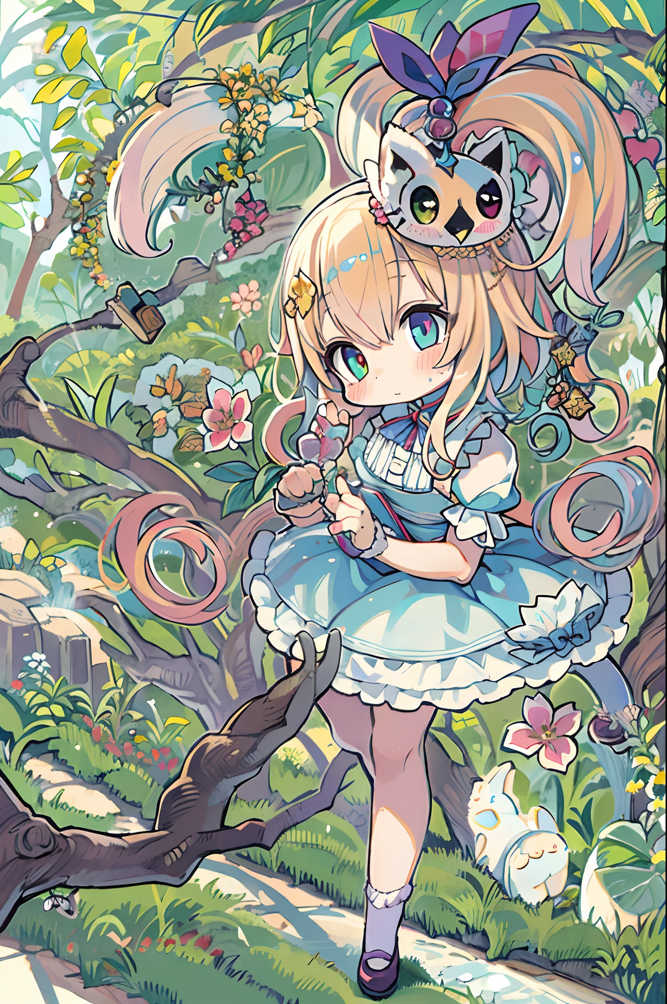 Alice \(Alice in Wonderland\),kawaii、tiny girl、Cheshire Cat