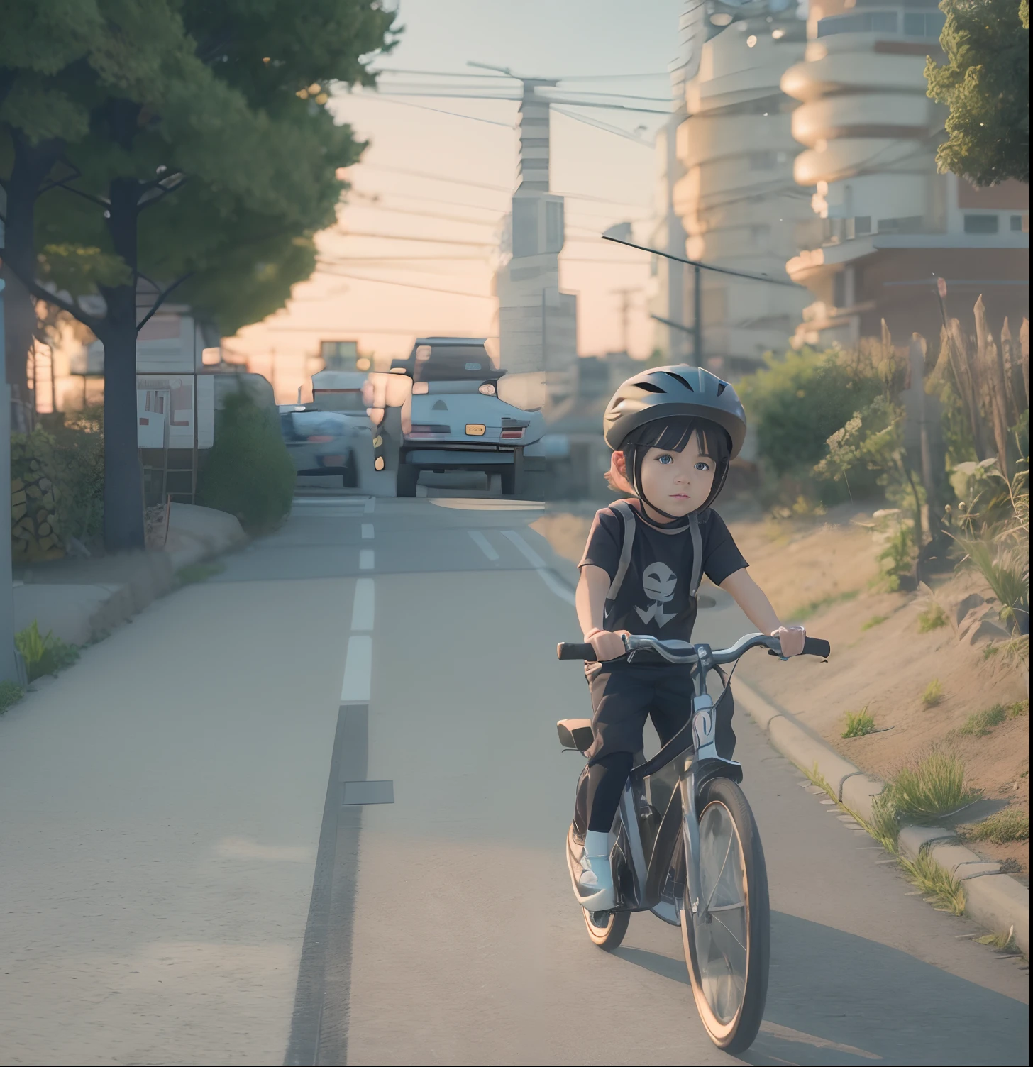 
The girl with the broken bicycle.