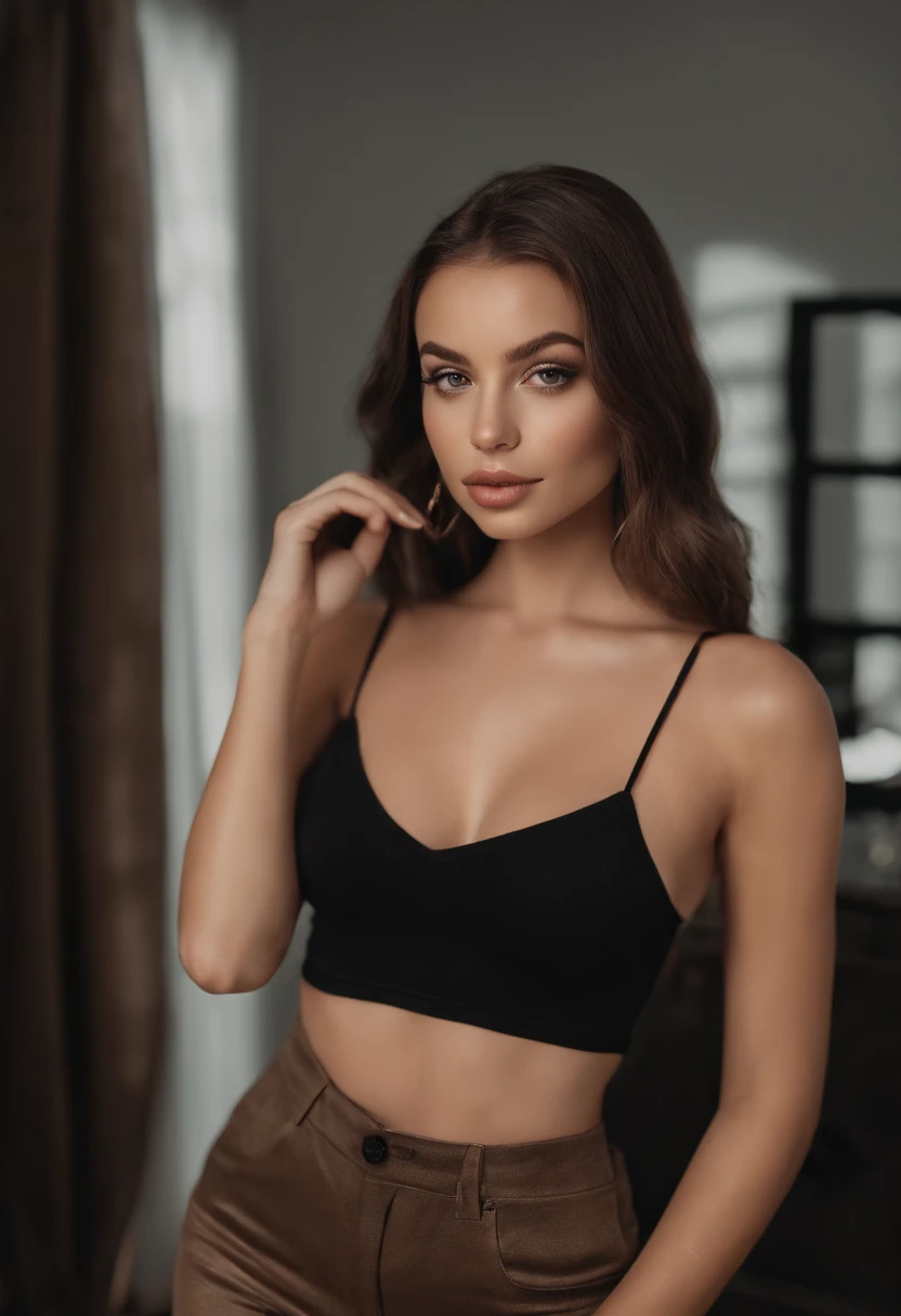 Arafed woman naked with huge breasts , Huge-breasts , Sexy girl with brown eyes, Portrait of Dua Lipa , brown hair and large eyes, selfie of a young woman, Eyes Bedroom , no makeup, natural makeup, looking straight at camera, face with artgram, fine makeup, Stunning full-length shot, By the pool , split ends, hairlong , bathing suit