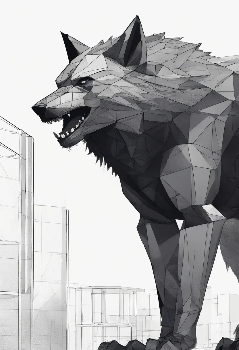 werewolf gigantic black humanoid wolf.