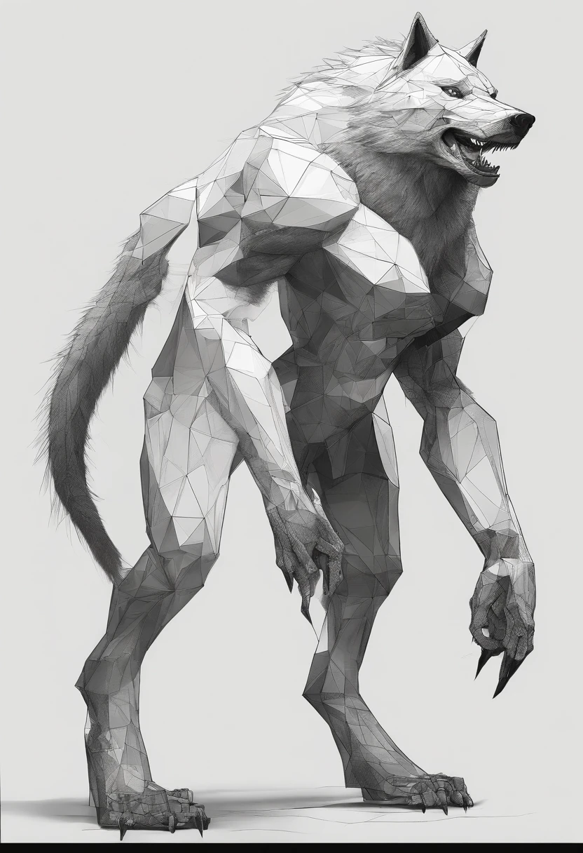 werewolf gigantic black humanoid wolf.
