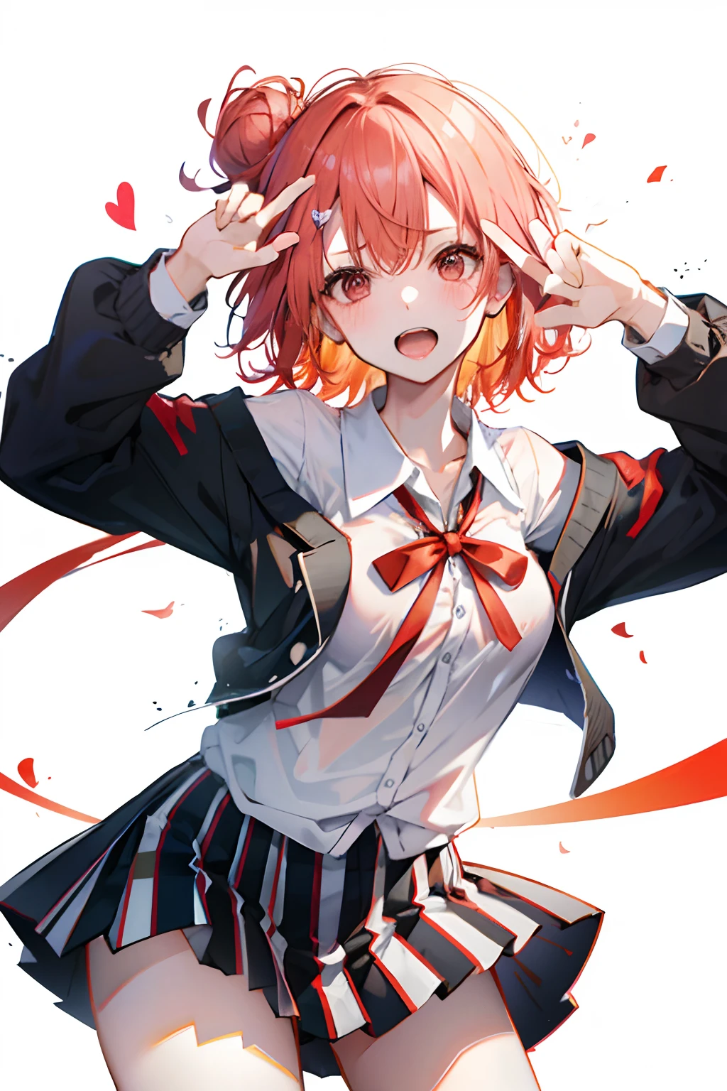 Anime girl in a school uniform with a bow and a bow tie - SeaArt AI