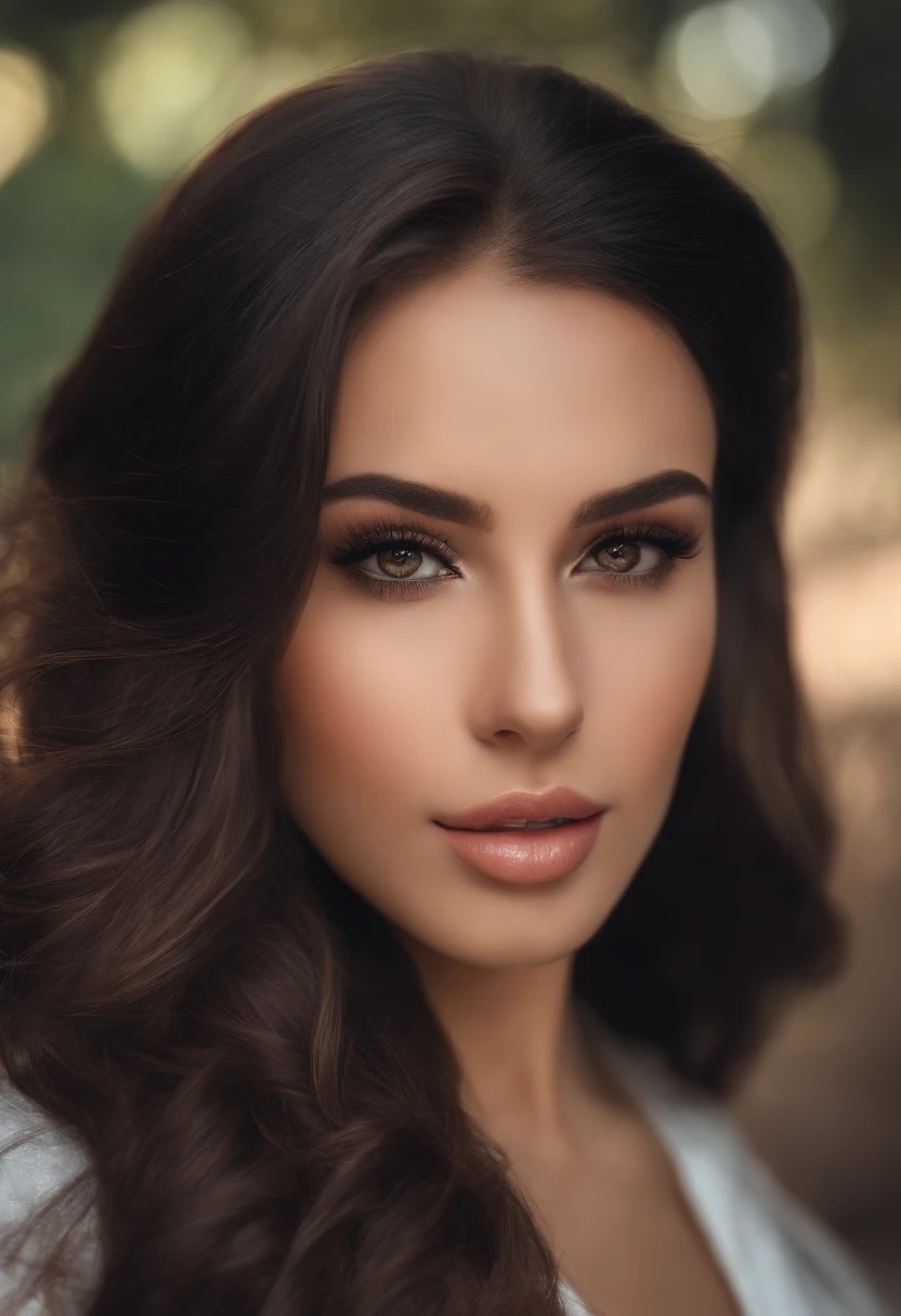 Realistic Photos, lip gloss, drawing, Realistic, Best Quality, Super High Resolution, depth, Pastel color, Natural Shading, focus on face, Face only, looking at the scenes, long hair, Hair Accessory, Black hair, Brown and well-detailed eyes, فستان porn