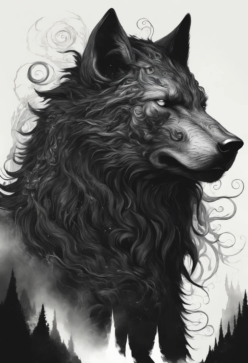 werewolf gigantic black humanoid wolf.