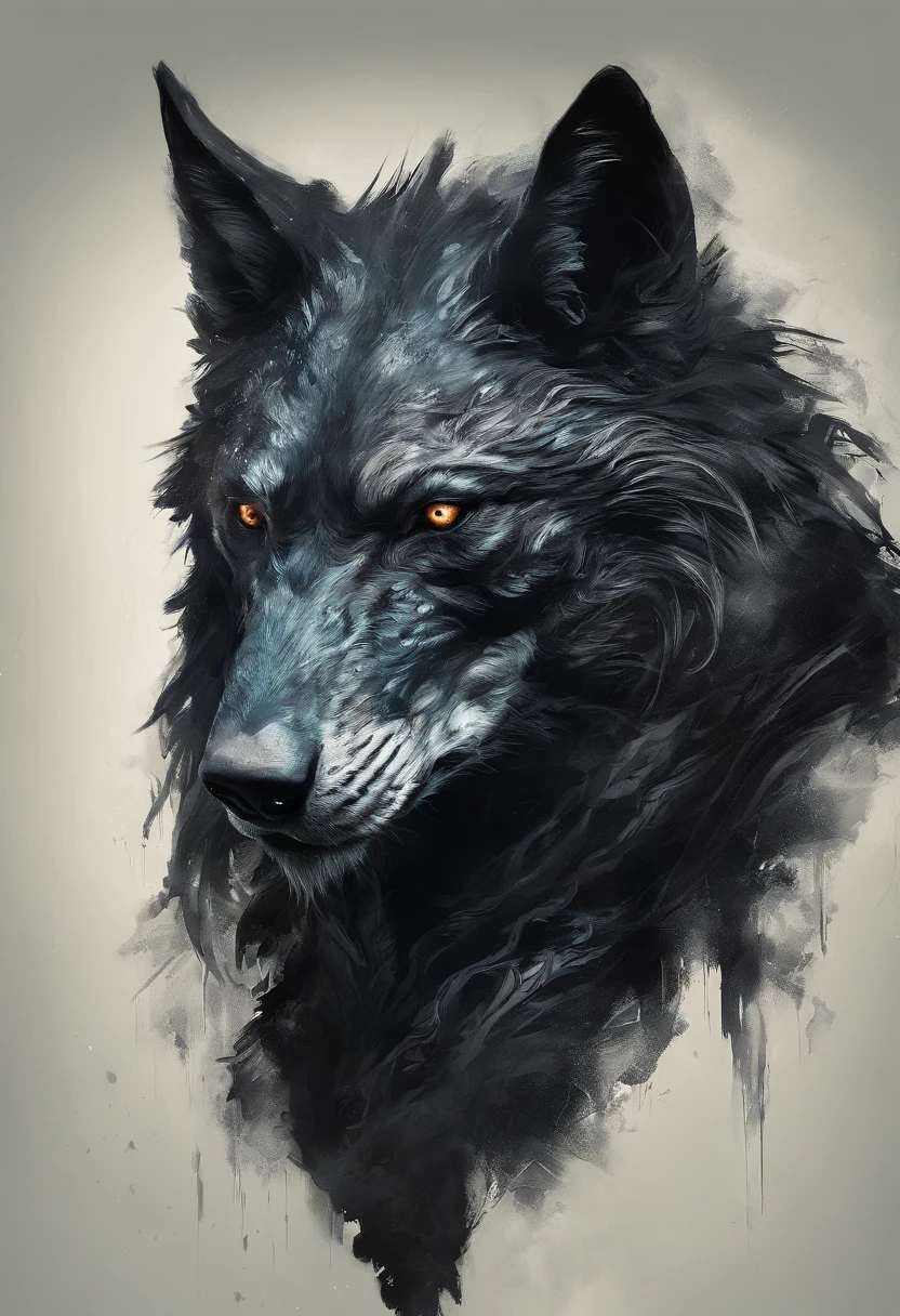 werewolf gigantic black humanoid wolf.