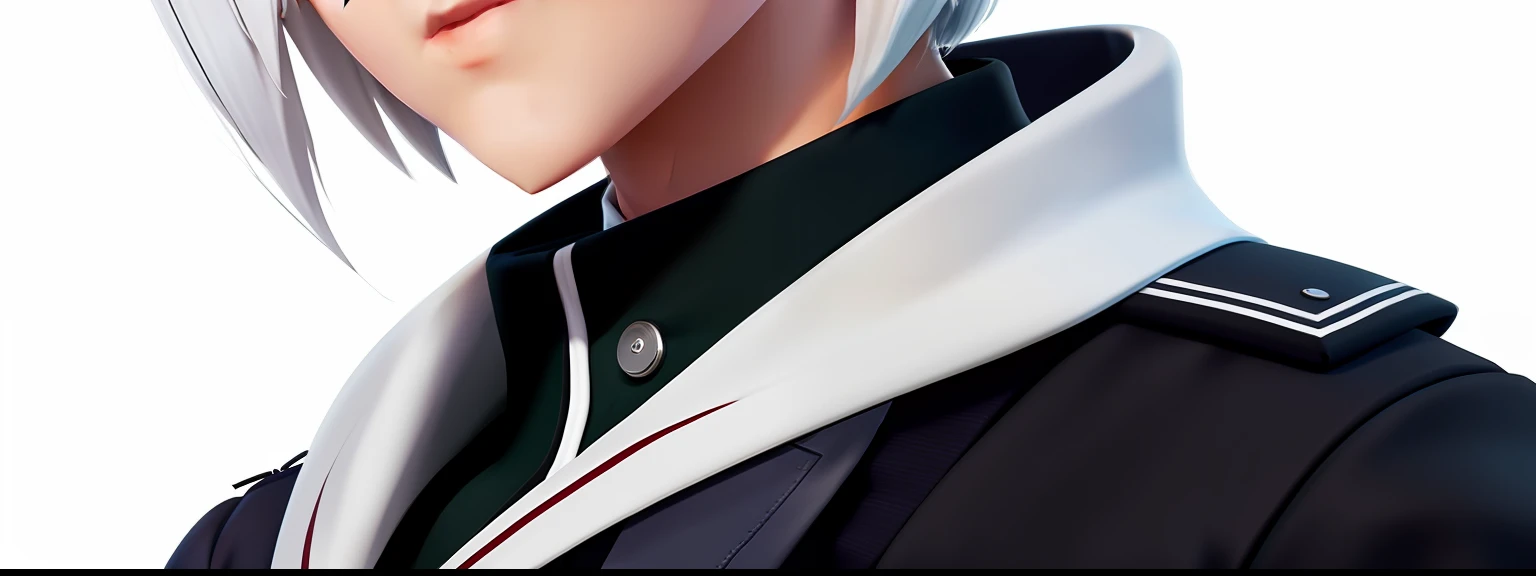 girls，Close-up of cartoon character with white hair,JK school uniform， Game character design, high quality character design, character turnaround, a character based on a haggis, Stylized character design, [ Character design ], very stylized character design, Character design, full character design,, Game character art, character concept, character concept design, Detailed character design