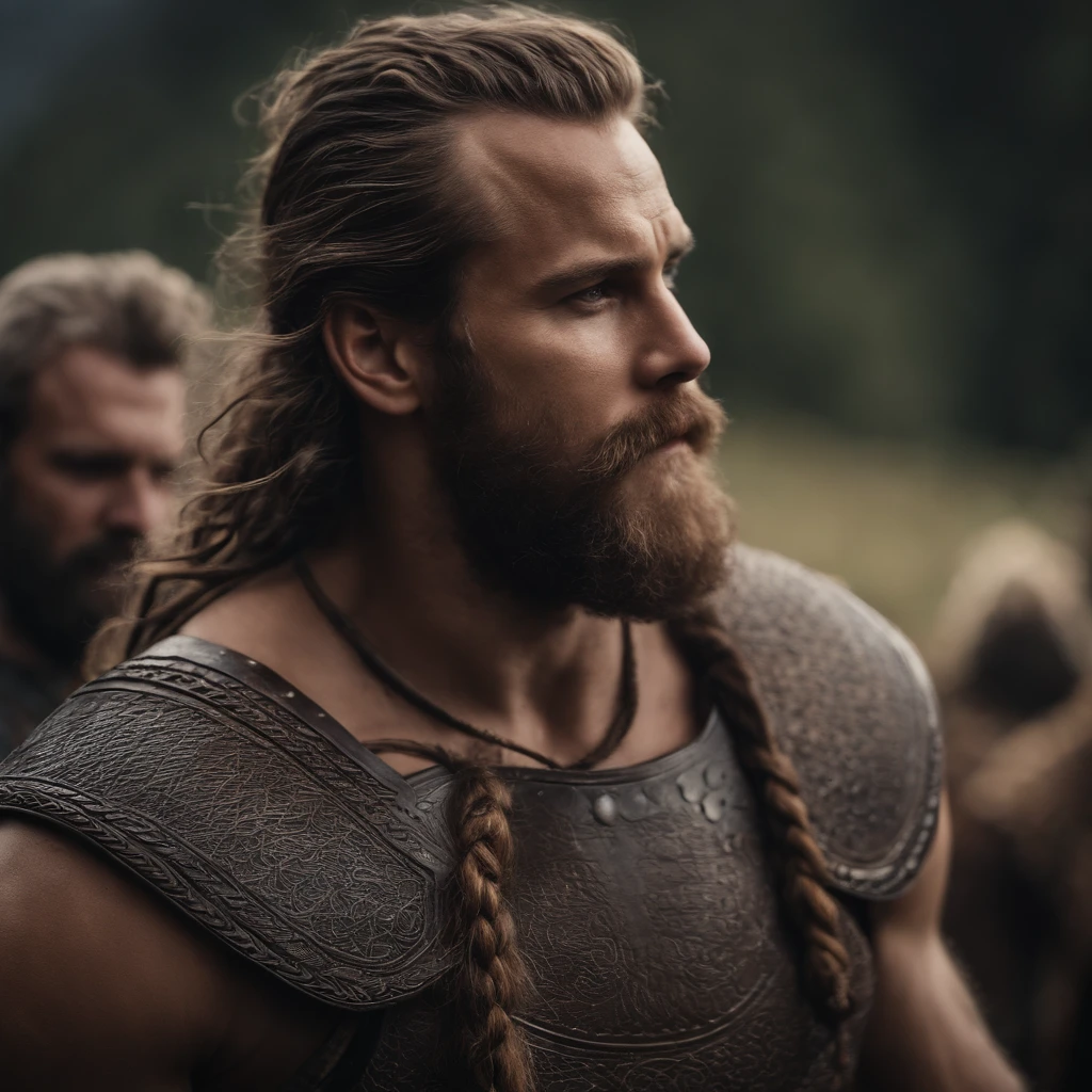 Homem Viking de cabelo ruivo