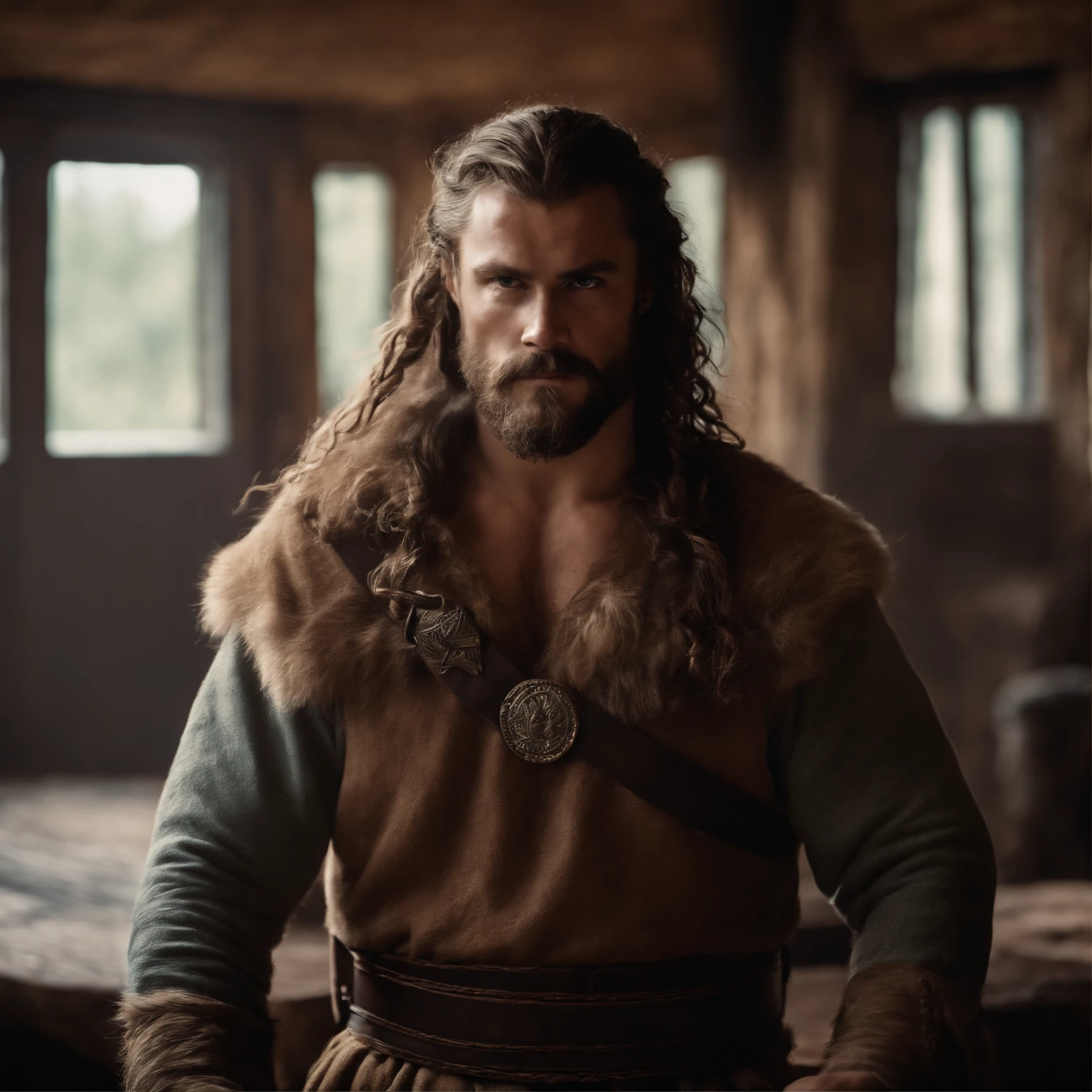 Homem Viking de cabelo ruivo