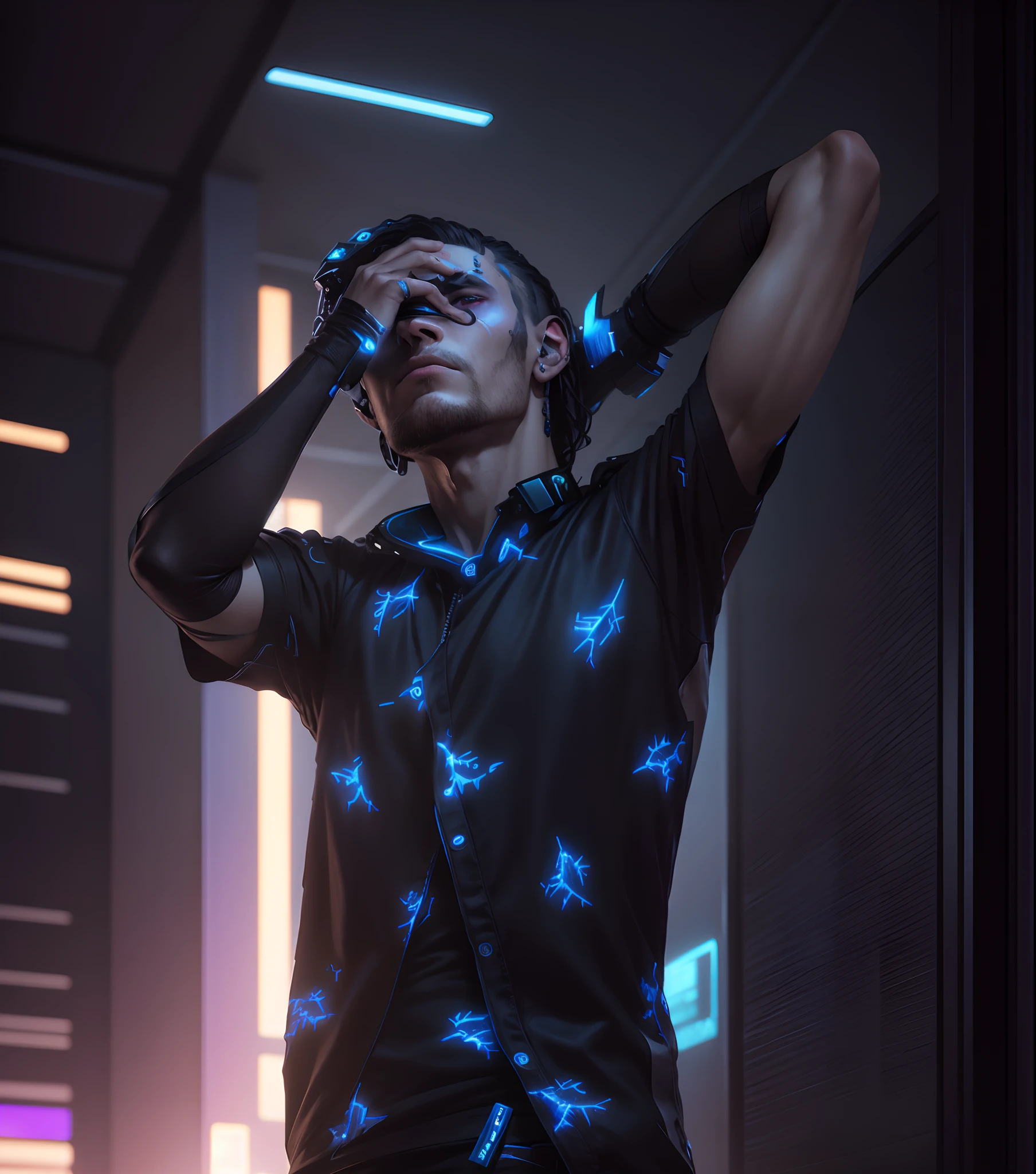 Change background cyberpunk , handsome boy, realistic face , 8k, ultra realistic