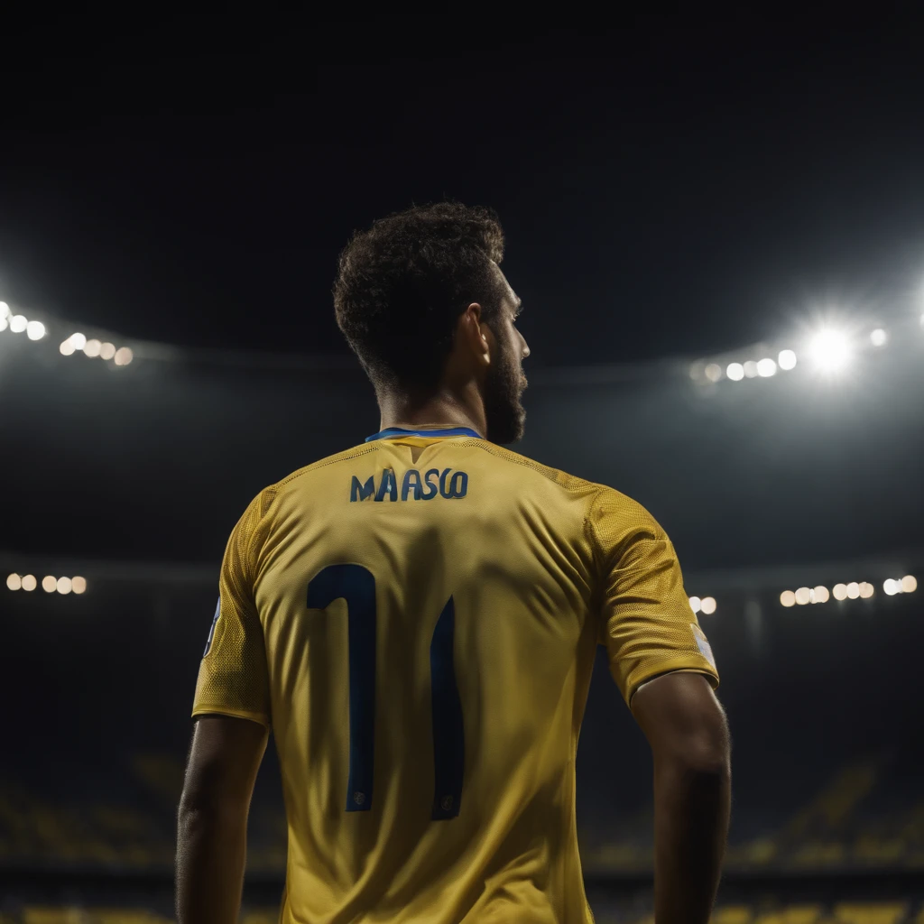 Homem Soccer Player branco, de moicano in Al Nassr