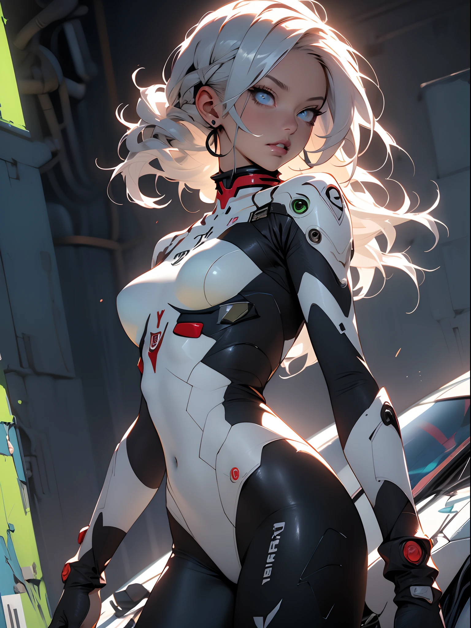 (((Young White Woman))), ((Best Quality)), ((Masterpiece)), (Detail: 1.4), 3D, A Beautiful Cyberpunk Woman with Simon Bisley-style micro thong, Genesis evangelion neon style clothing, 2-piece clothing, Long silver hair, arm tatoo, cybernetic hands, pastel, Centered, scale to fit the dimensions, nffsw (High dynamic range),Ray tracing,NVIDIA RTX,Hyper-Resolution,Unreal 5,Subsurface Dispersion, PBR Texture, Post-processing, Anisotropy Filtering, depth of fields, Maximum clarity and sharpness, Multilayer textures, Albedo and specular maps, Surface Shading, accurate simulation of light and material interactions, Perfect proportions, Octane Render, Two-tone lighting, Wide aperture, Low ISO, White Balance, thirds rule, 8K Raw, Crysisnanosuit,loraeyes,nijistyle,pantyhose,Blue eyes