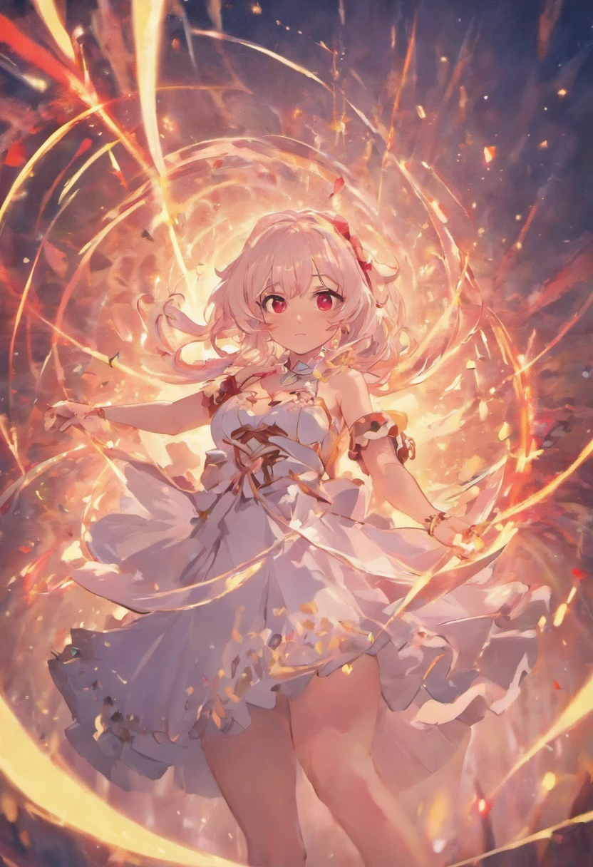(best quality,4k,8k,highres,masterpiece:1.2),anime, enchanting, fantasy, sorcerer, princess, mysterious smile, silver hair, silver eyes, cool, powerful, nude