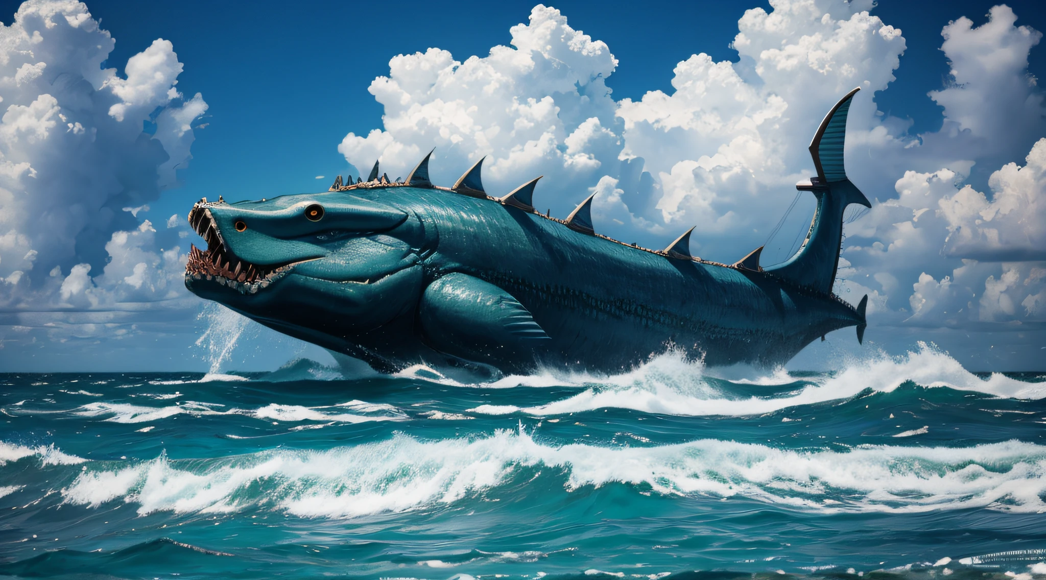 Sea monster in Bermuda Triangle