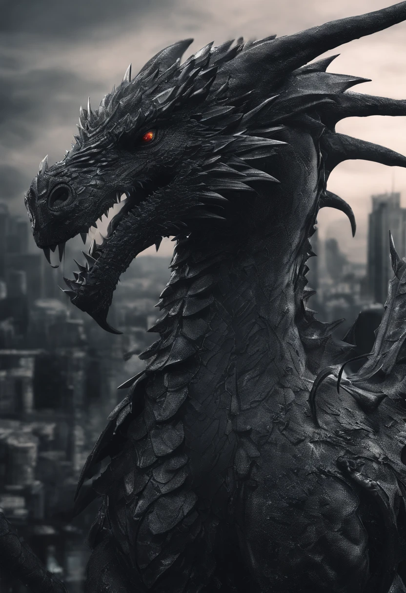 Dark Dragon of geo data in the style of detailed hyperrealism photoshoot