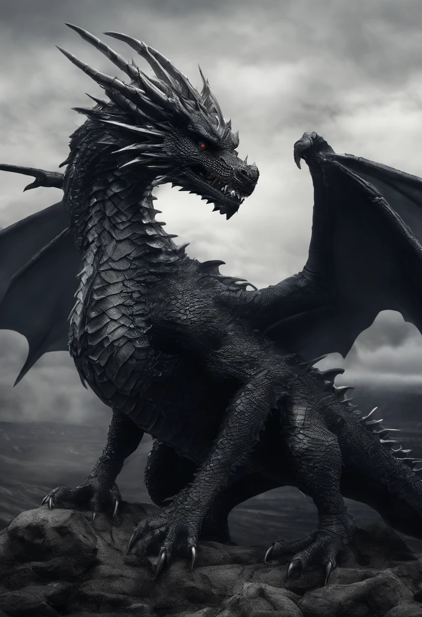 Dark Dragon of geo data in the style of detailed hyperrealism photoshoot