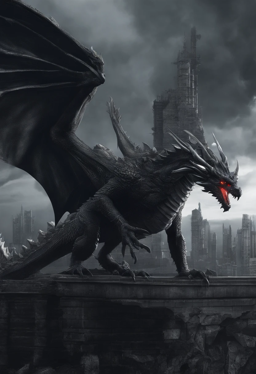 Dark Dragon of geo data in the style of detailed hyperrealism photoshoot