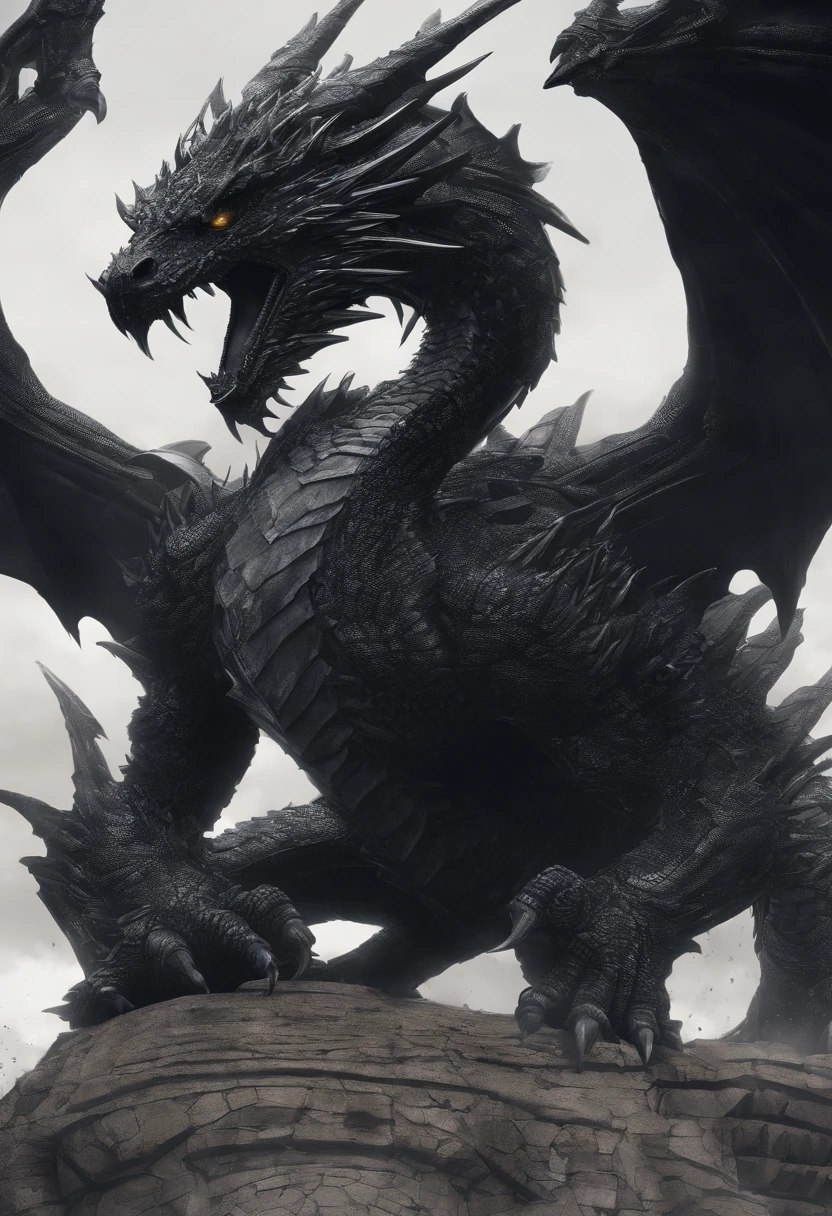 Dark Dragon of geo data in the style of detailed hyperrealism photoshoot