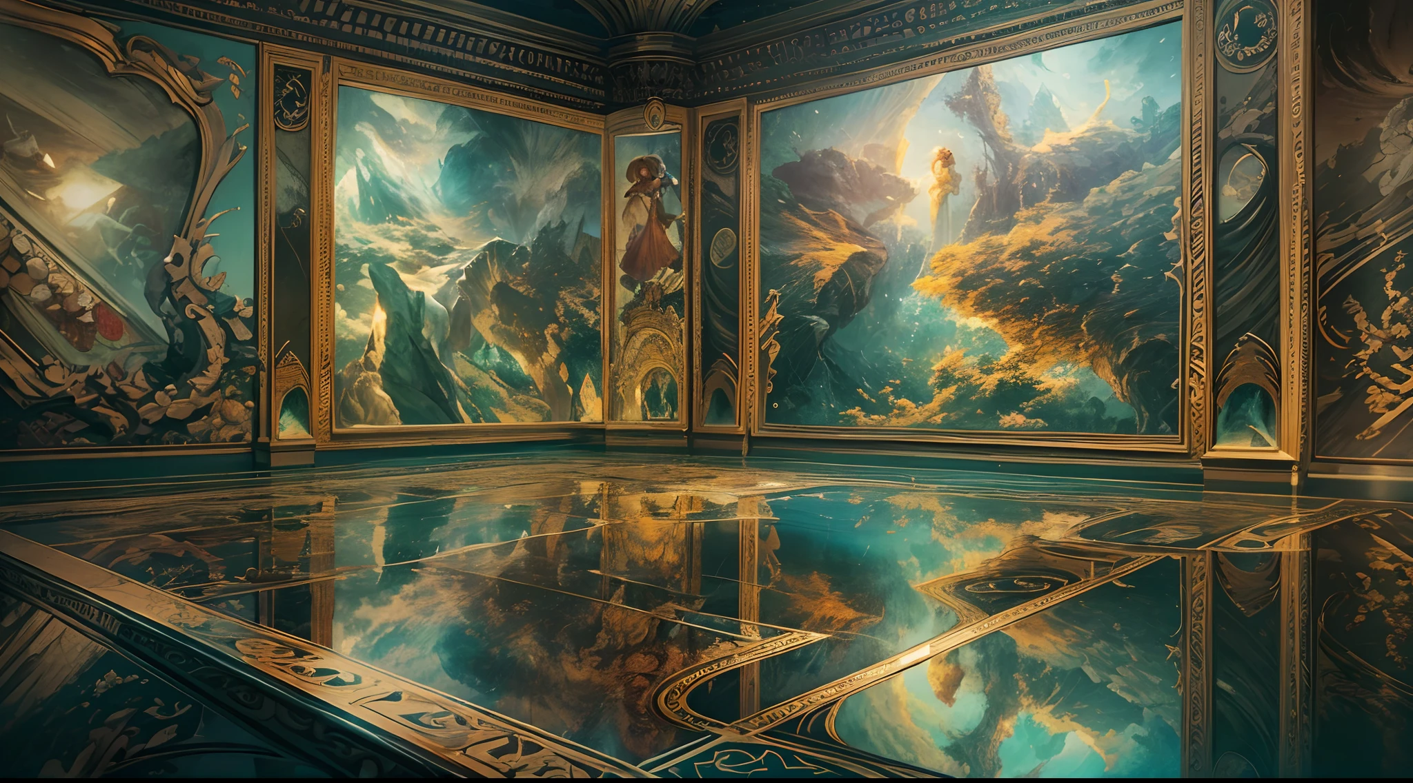 High quality,Ultra-detailed,Photorealistic:1.37,Masterpiece:1.2,A mirror beyond reality,Incredible reflections,Phantom World,Size mixing,Ethereal landscape,mysterious creature,Magical surrealism,Dreamlike atmosphere,Exceptional colours,A shift in perspective,magic realism,Reality and fantasy blend seamlessly,mind-bending illusions,A mysterious fusion of real and unreal,Unlimited imagination,Luxury details,Enchanting light and shadow,Whimsical twists,A visual experience like never before,Uncover the boundaries between reality and surreality,Otherworldly art,Intriguing symbolism,Fantastical visions,Explore the unknown,Blurring the line between fantasy and reality