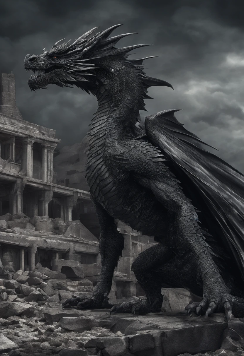 Dark Dragon of geo data in the style of detailed hyperrealism photoshoot