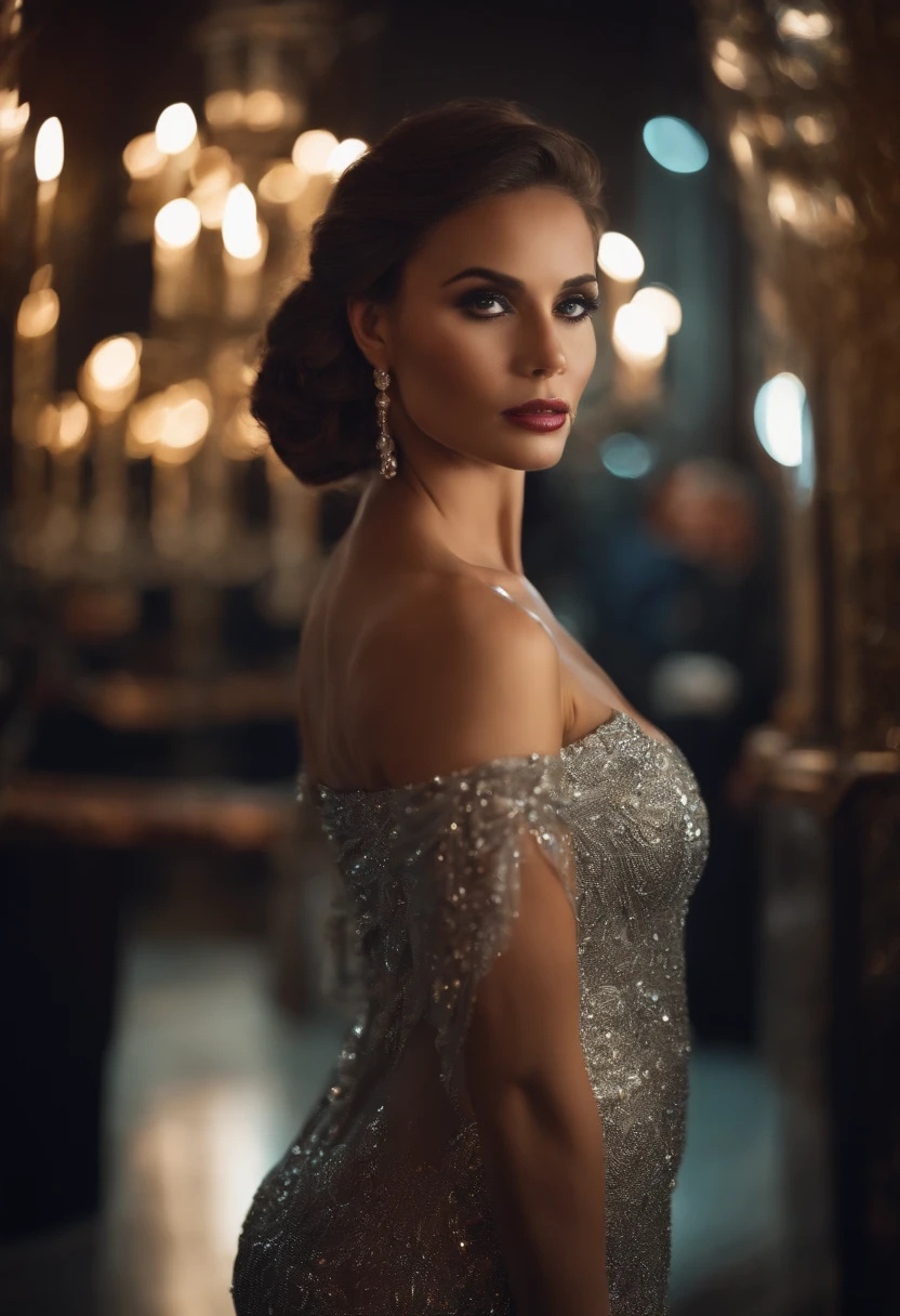 Belle femme espagnole de 22 ans, Seulement, bronze, brunette, Bon , corps parfait, dans un restaurant d&#39;Ibiza, la nuit, porter une robe sexy, un beau corps parfait, bronze, Realistic, photo instagram, image normale, (chef-d&#39;artwork), best quality, High resolution, extremely detailed, Realistic background, lighting Realistic, lighting naturel, Realistic body, Realistic skin, profondeur de champ, kinematics&#39;lighting, comme madison beer, exhibant des fesses parfaites, very sexy,