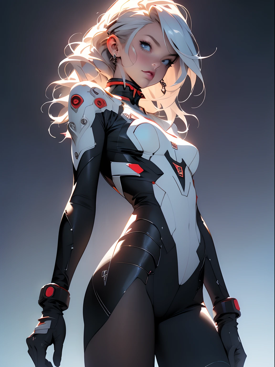 (((Young White Woman))), ((Best Quality)), ((Masterpiece)), (Detail: 1.4), 3D, A Beautiful Cyberpunk Woman with Simon Bisley-style micro thong, Genesis evangelion neon style clothing, 2-piece clothing, Long silver hair, arm tatoo, cybernetic hands, pastel, Centered, scale to fit the dimensions, nffsw (High dynamic range),Ray tracing,NVIDIA RTX,Hyper-Resolution,Unreal 5,Subsurface Dispersion, PBR Texture, Post-processing, Anisotropy Filtering, depth of fields, Maximum clarity and sharpness, Multilayer textures, Albedo and specular maps, Surface Shading, accurate simulation of light and material interactions, Perfect proportions, Octane Render, Two-tone lighting, Wide aperture, Low ISO, White Balance, thirds rule, 8K Raw, Crysisnanosuit,loraeyes,nijistyle,pantyhose,Blue eyes