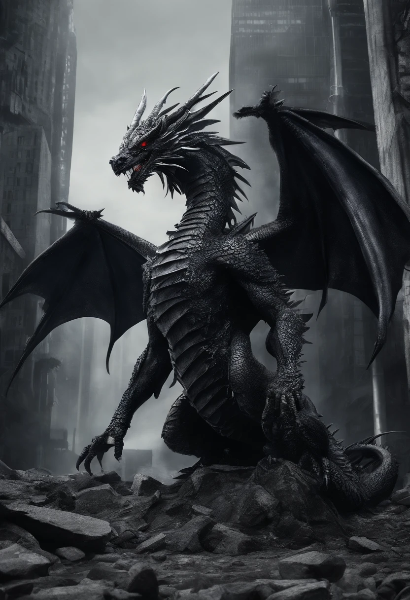 Dark Dragon of geo data in the style of detailed hyperrealism photoshoot