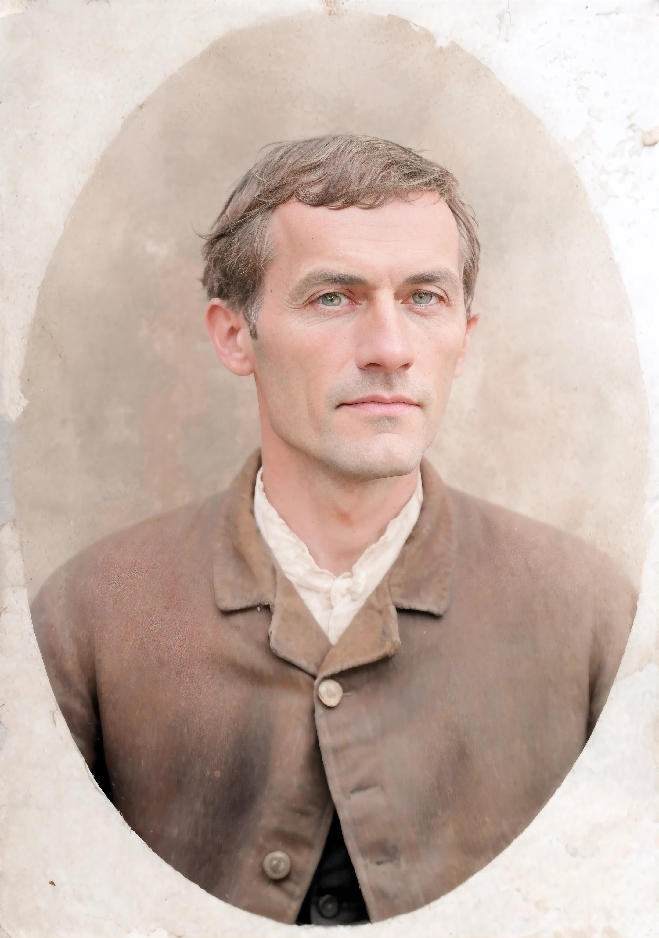 Fotografia de um homem de jaqueta marrom e camisa branca, uma foto colorida, colorido, foto colorida, colorido 1 9 0 4 foto, fotografia colorida, colorido, colorido, foto colorida antiga, inspired by Rezső Bálint, fundo colorido, inspirado em Zbigniew Nowosadzki, foto colorida, Foto de um homem de jaqueta marrom e gravata, uma foto colorida, colorido, foto colorida, inspired by Augustin Meinrad Bächtiger, inspired by Rezső Bálint, fotografia colorida, colorido 1 9 0 4 foto, inspirado em Walenty Wańkowicz, inspirado em Francisco Oller, cabelo castanho claro, olhos verdes claros, brown jacket with 2 buttons and white shirt, raw photo, amazing photograph, best quality, 8K, high quality, Ultra detailed, (best quality), (high detailed skin, full sharp:1.2), 8k uhd, dslr, detailed face