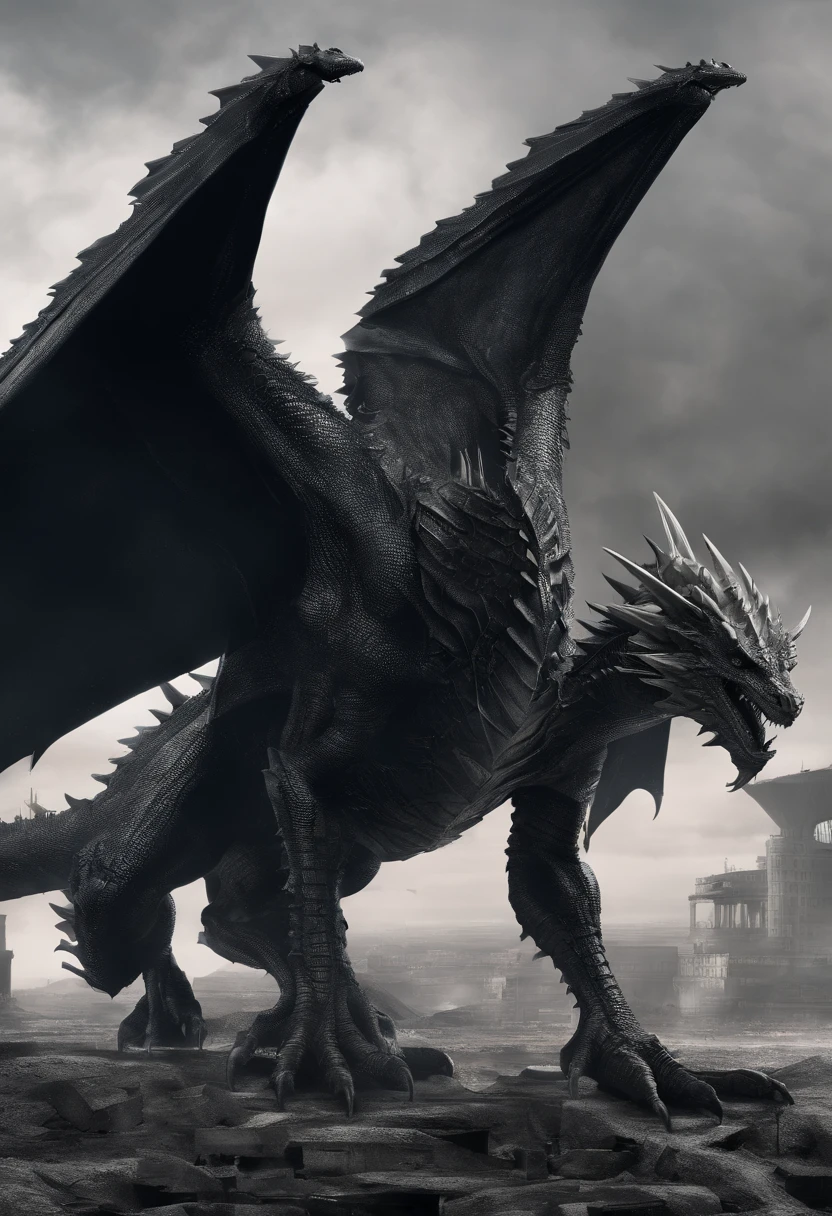 Dark Dragon of geo data in the style of detailed hyperrealism photoshoot
