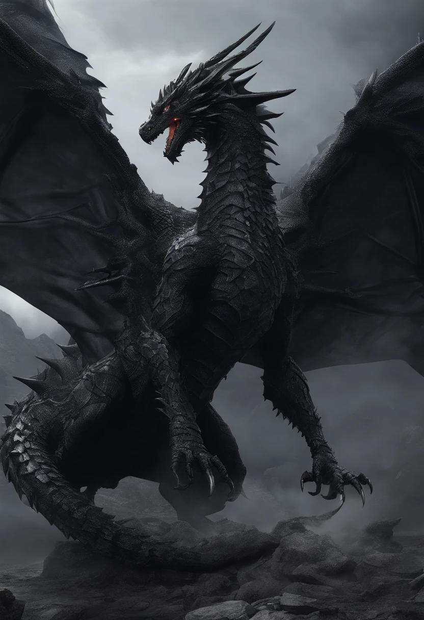 Dark Dragon of geo data in the style of detailed hyperrealism photoshoot