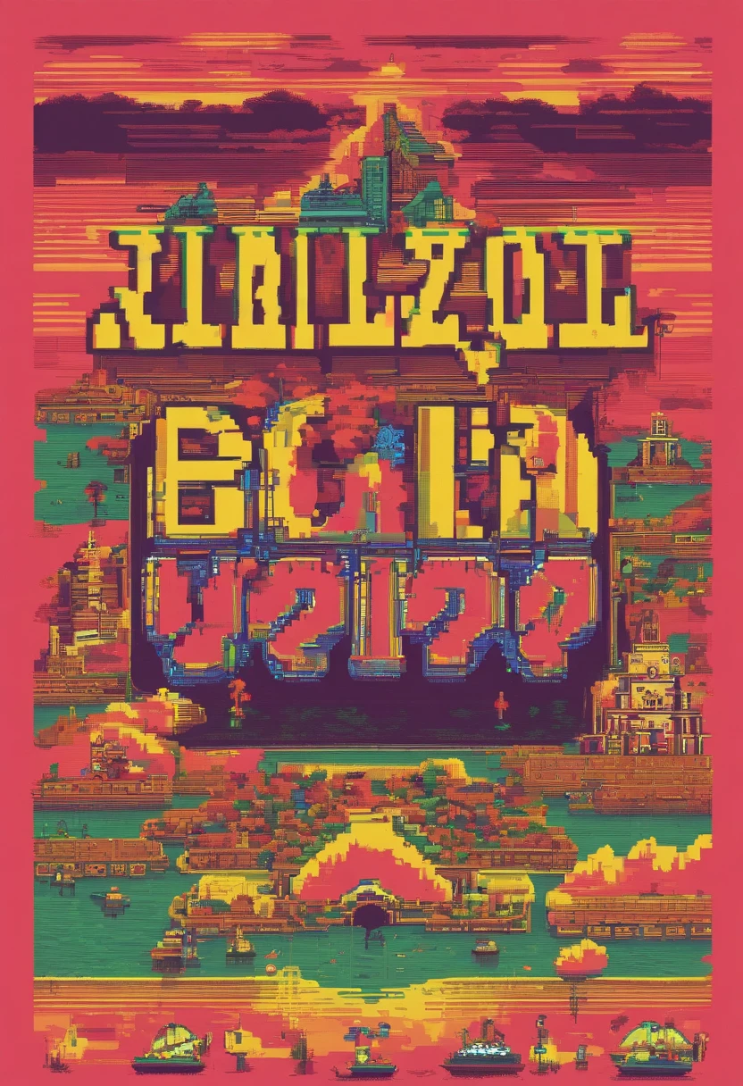 I want you to make the map of Brazil, no estilo video game retro