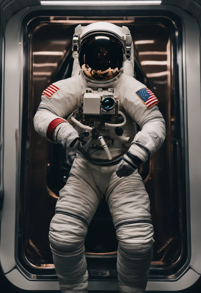 high high quality, 1 astronaut, Highqualityshadow, astronaut , Scissors in hand,Fashionab (SuperiorQuality、8K、32K、tmasterpiece、NFFSW:1.3)、(Fotorrealista:1.4)
