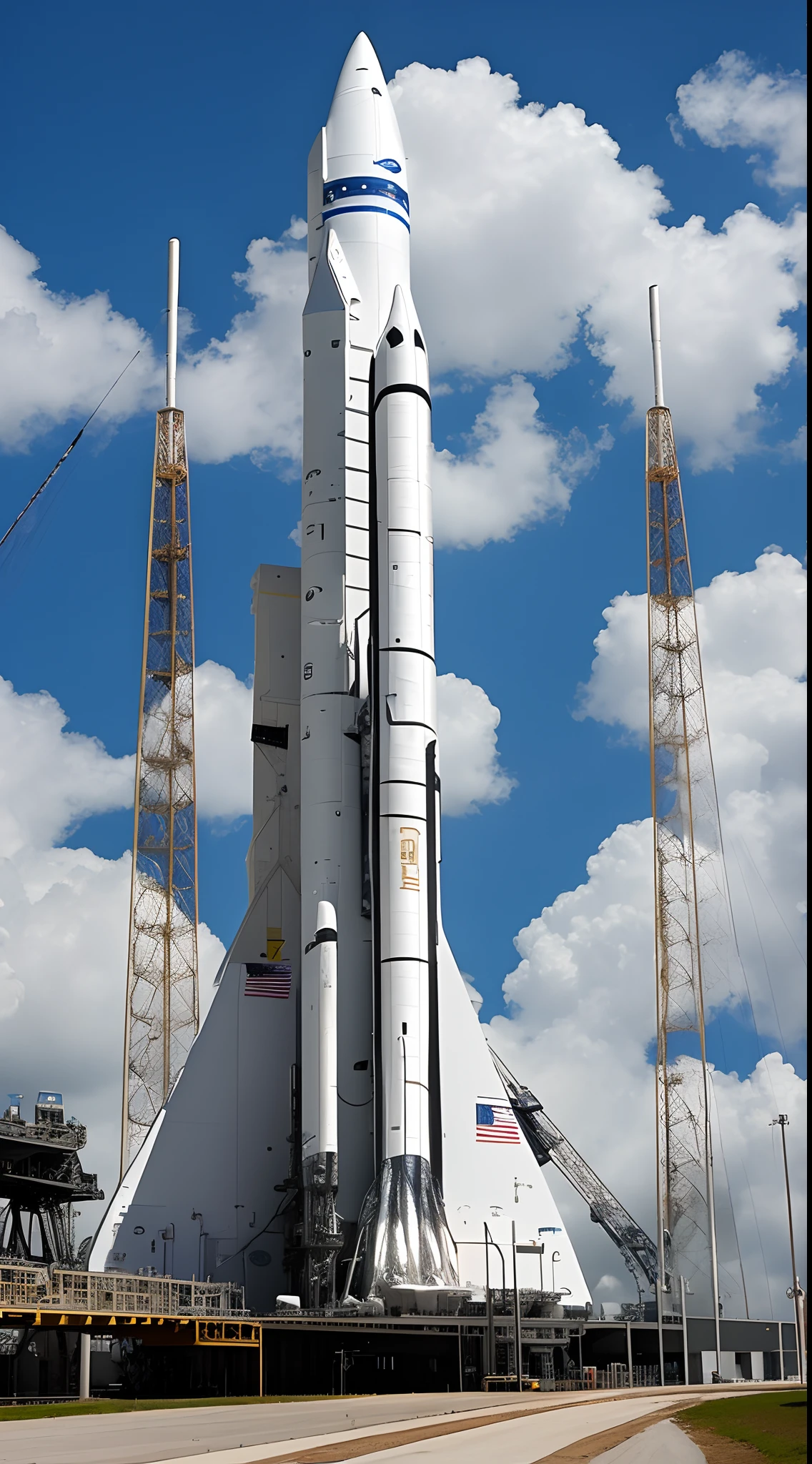 A realistic spaceship ready for the launch, cape canaveral