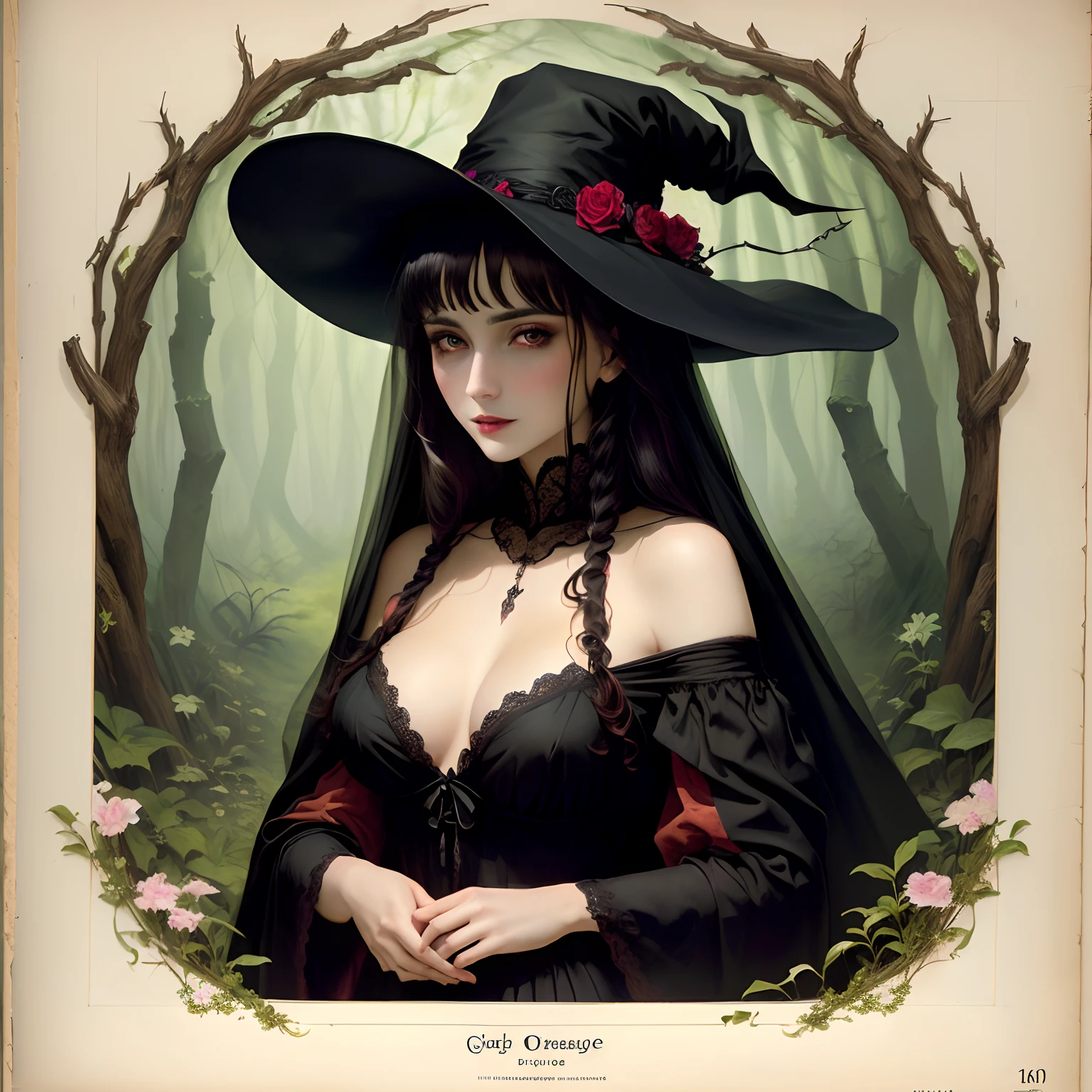Gotica vampirica de biquine transparente na floresta