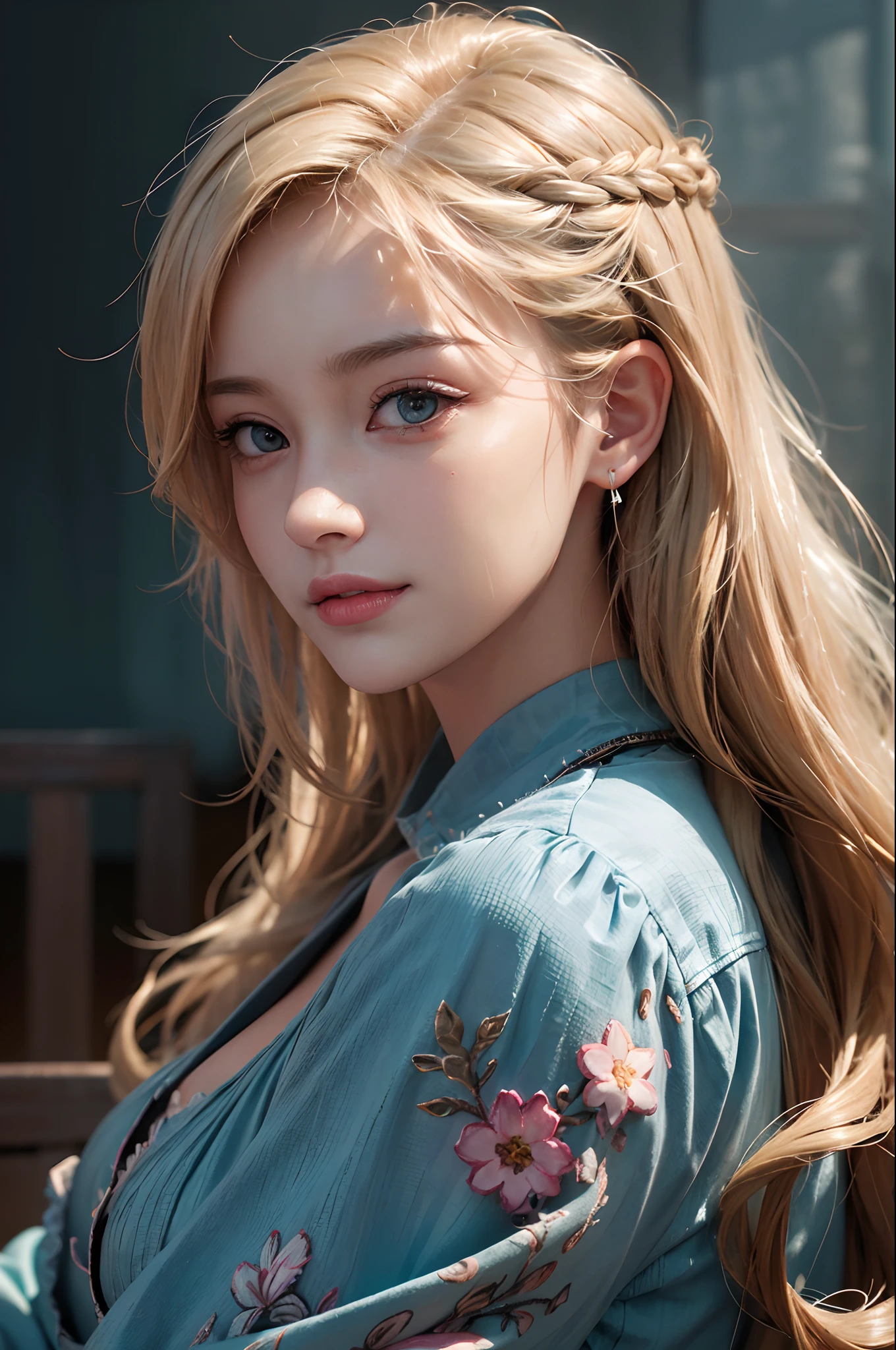 (Ultra Realistic), (Illustration), (Increased Resolution), (8K), (Extremely Detailed), (Best Illustration), (Beautiful and Detailed Eyes), (Best Quality), (Ultra Detailed), (Masterpiece ), ( wallpaper), (detailed face),a blond, Wavy hair,(hi-top fade:1.3), (Smiling broadly, bright look), dark theme, soothing tones, muted colors, High contrast, (Natural skin texture, hyperrealism, Soft light, edgy),exposure blend, medium shot, Bokeh, (HDR:1.4), High contrast, (films, teal and orange:0.85), (muted colors, faded colors, soothing tones:1.3), Low saturation, (hyperdetailed:1.2), (black:0.4)