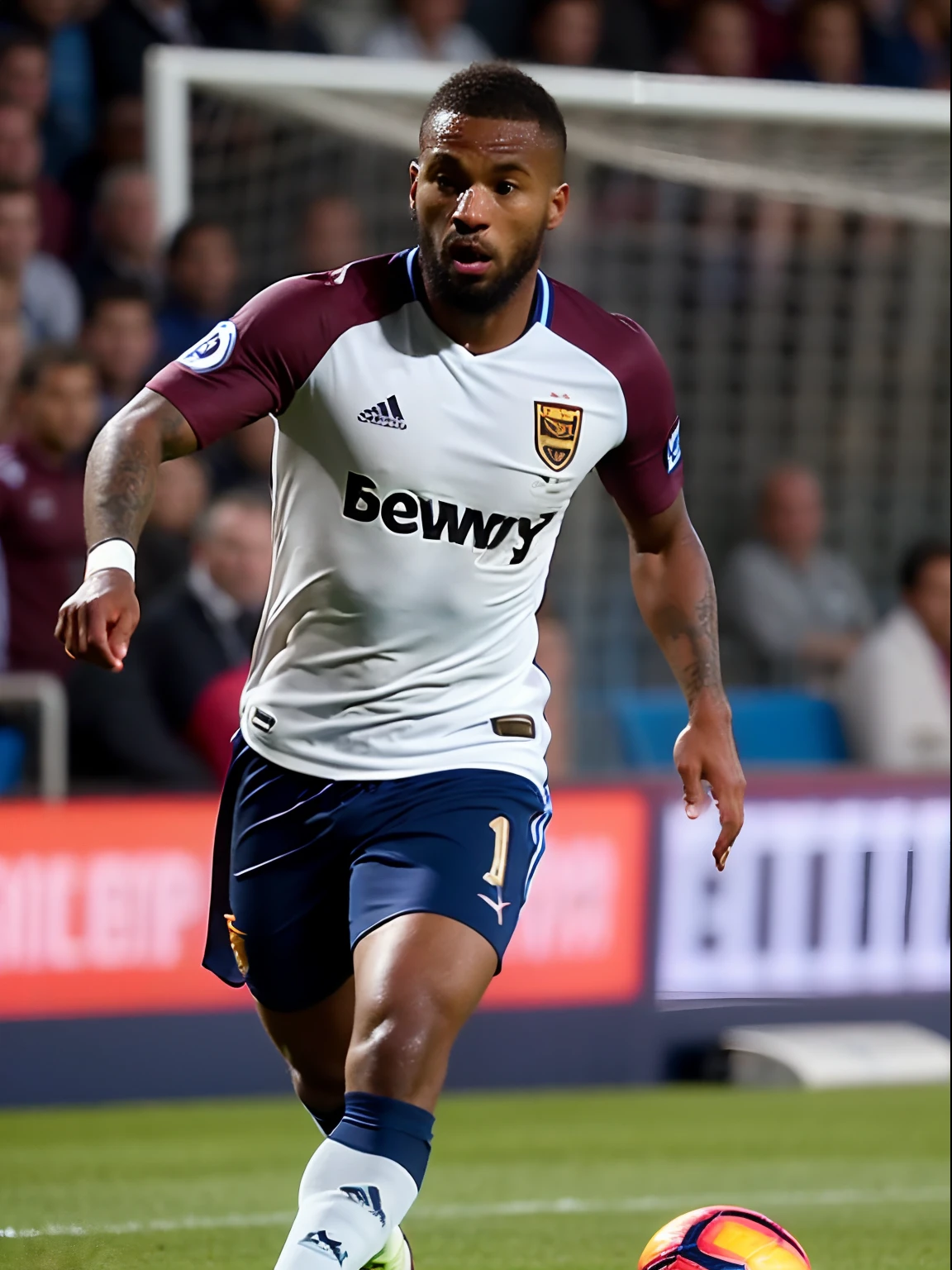 Homem Soccer Player dribbling past the defense, in the West Ham