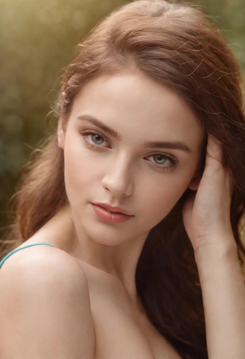 best qualityer, photograph of-realistic, 4K, Beautiful brunette girl, NSFW, greene eyes, full bodyesbian, Lingerie, Perfect and Beautiful Face, smallunderboob, with fair skin,::n_Did, mutations, Ugly hands, Texting, (naked:1.4)