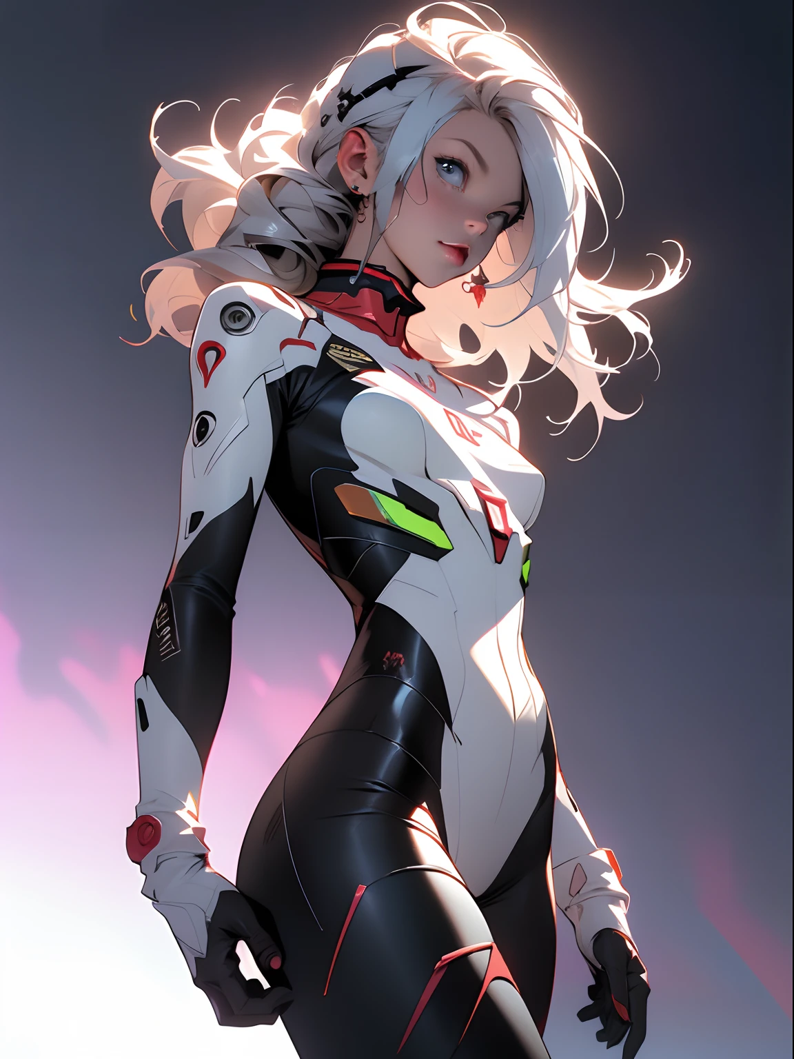 (((Young White Woman))), ((Best Quality)), ((Masterpiece)), (Detail: 1.4), 3D, A Beautiful Cyberpunk Woman with Simon Bisley-style micro thong, Genesis evangelion neon style clothing, 2-piece clothing, Long silver hair, arm tatoo, cybernetic hands, pastel, Centered, scale to fit the dimensions, nffsw (High dynamic range),Ray tracing,NVIDIA RTX,Hyper-Resolution,Unreal 5,Subsurface Dispersion, PBR Texture, Post-processing, Anisotropy Filtering, depth of fields, Maximum clarity and sharpness, Multilayer textures, Albedo and specular maps, Surface Shading, accurate simulation of light and material interactions, Perfect proportions, Octane Render, Two-tone lighting, Wide aperture, Low ISO, White Balance, thirds rule, 8K Raw, Crysisnanosuit,loraeyes,nijistyle,pantyhose,Blue eyes
