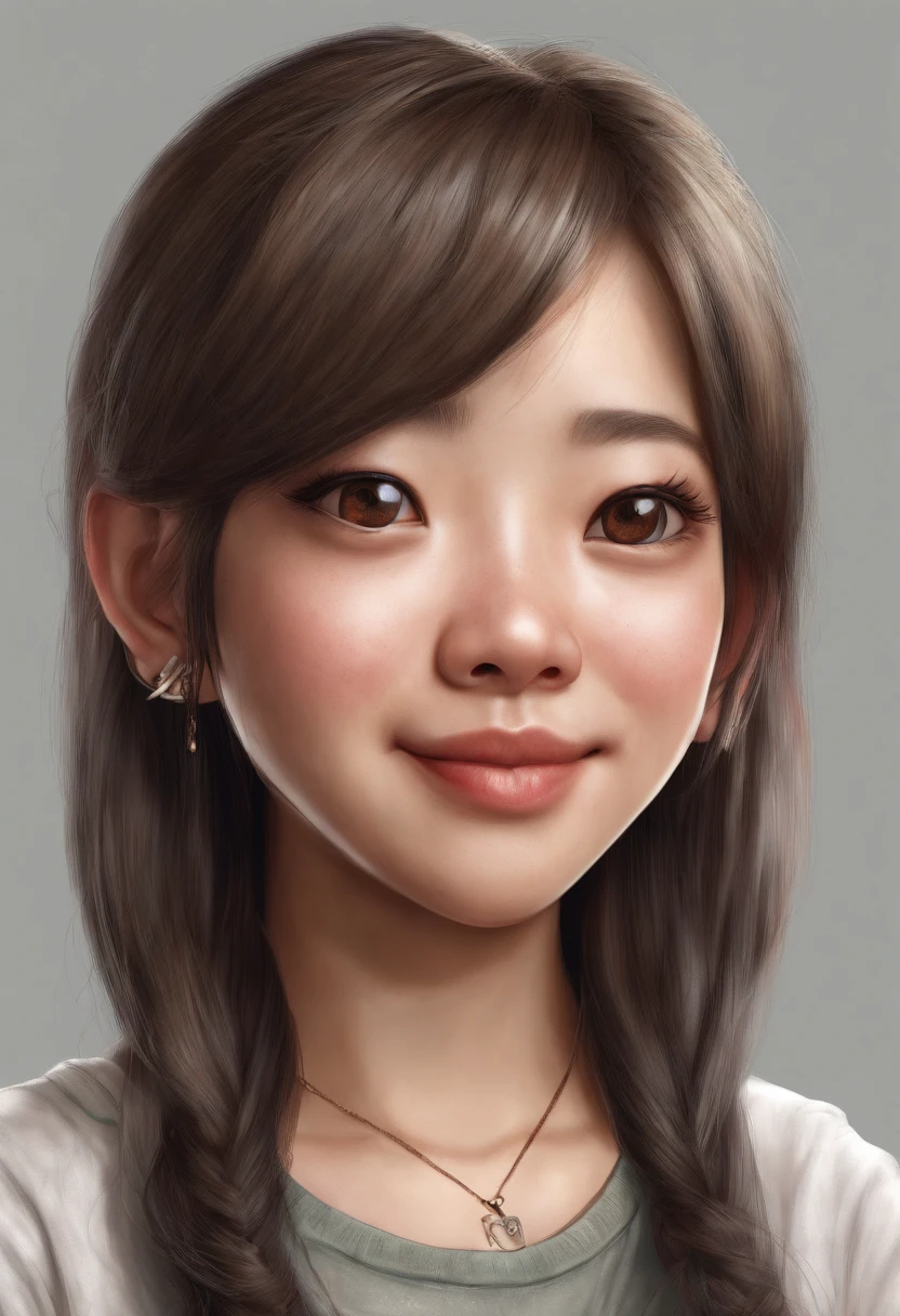 Extreme asian woman caricature chibi