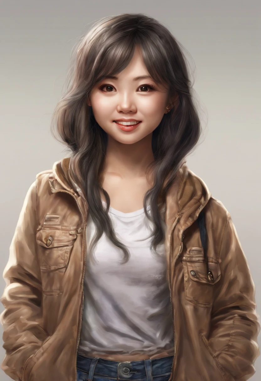 Extreme asian woman caricature chibi