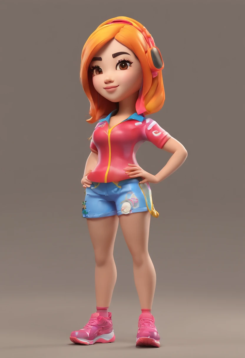 Extreme asian teen woman caricature chibi