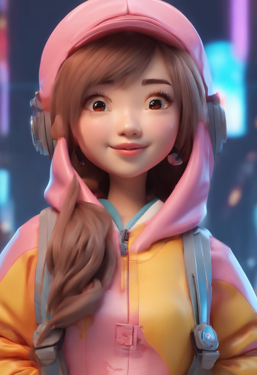 Extreme asian woman caricature chibi