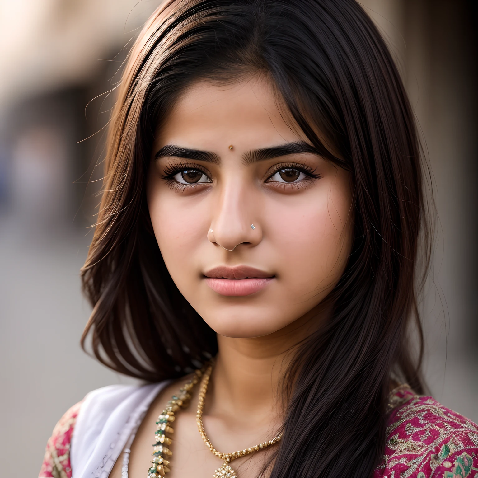 Realistic and detailed portrait of an Iraqi girl, attractive, 16 years old, beautiful face, detailed face, RAW photo